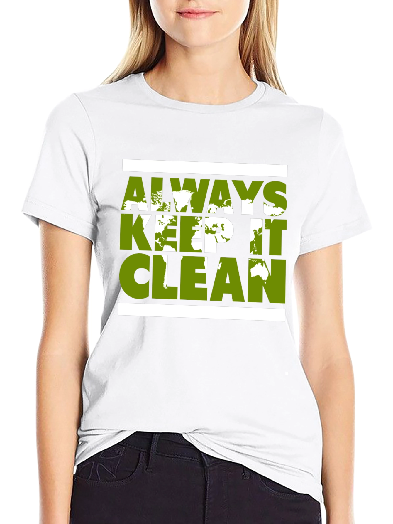 Camiseta Negra Always Keep It Clean Ecológica