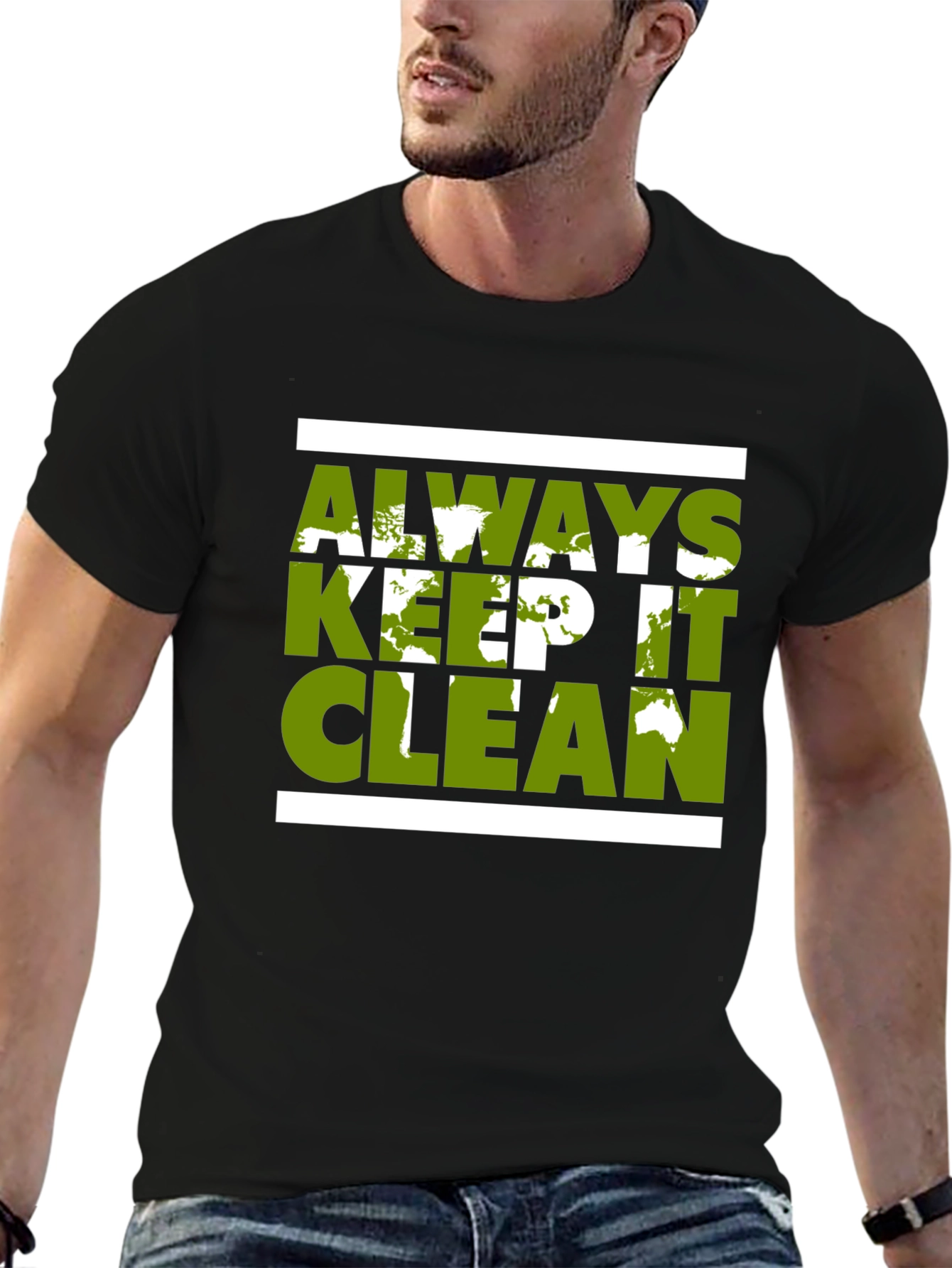 Camiseta Negra Always Keep It Clean Ecológica