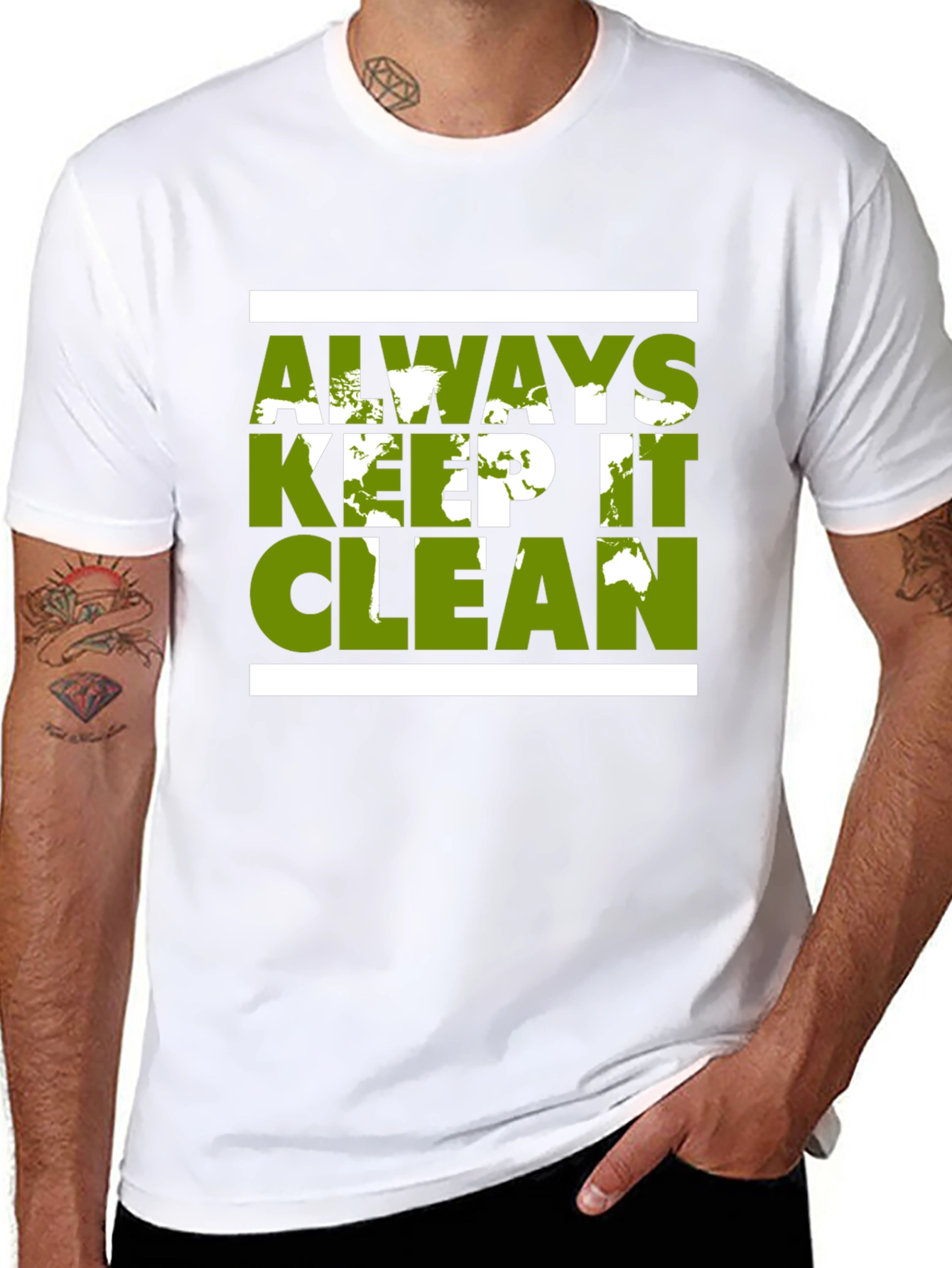 Camiseta Negra Always Keep It Clean Ecológica