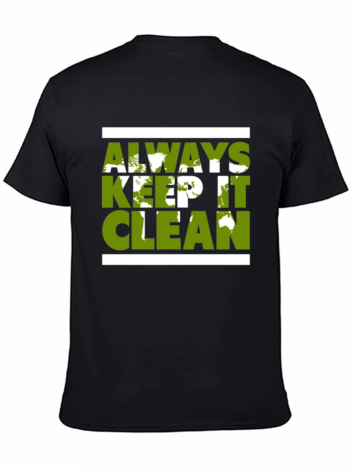 Camiseta Negra Always Keep It Clean Ecológica