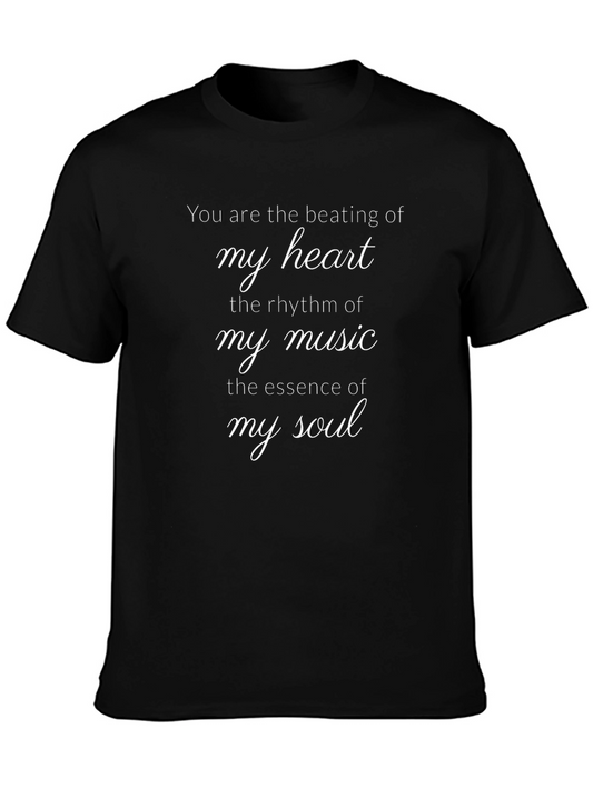 Camiseta Negra con Frase Romántica