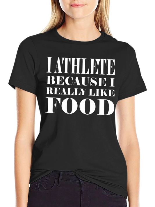 Camiseta Negra: Atleta Porque Amo la Comida