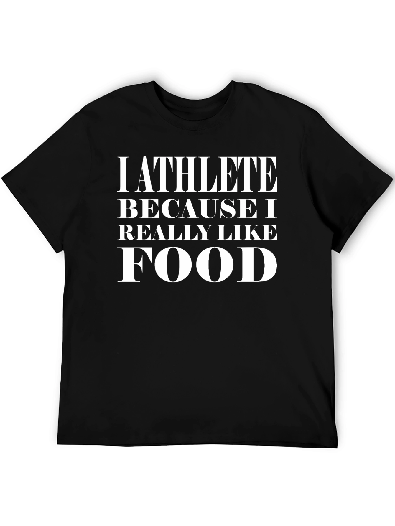 Camiseta Negra: Atleta Porque Amo la Comida