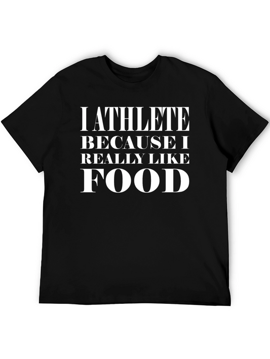 Camiseta Negra: Atleta Porque Amo la Comida