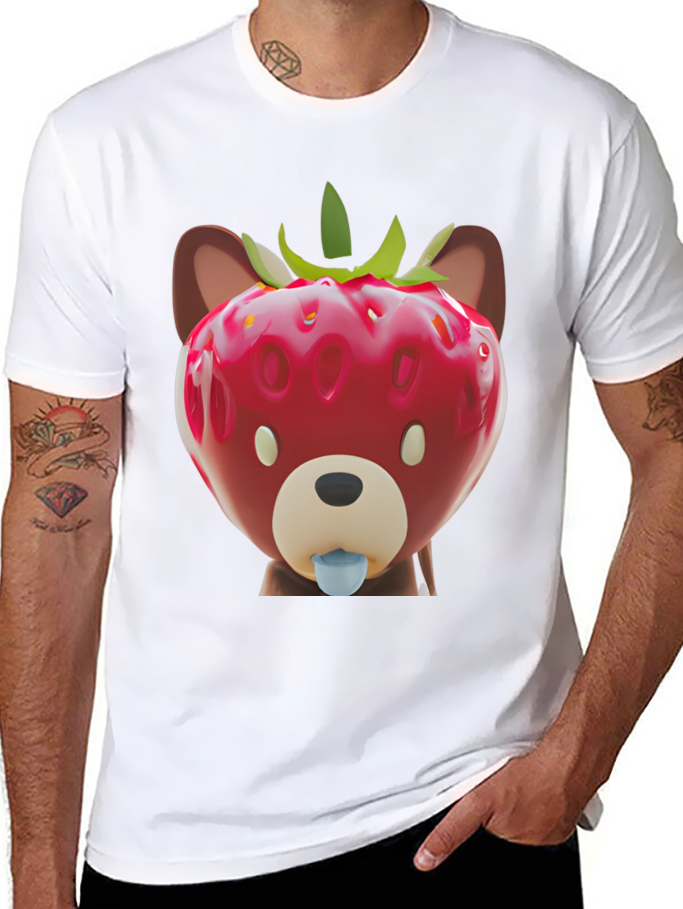 Camiseta Oso Fresa Divertida