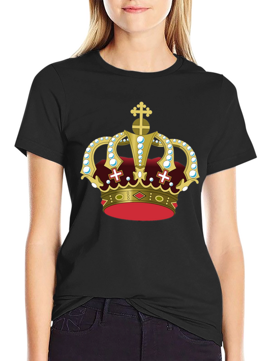 Camiseta Negra con Corona Real Dorada