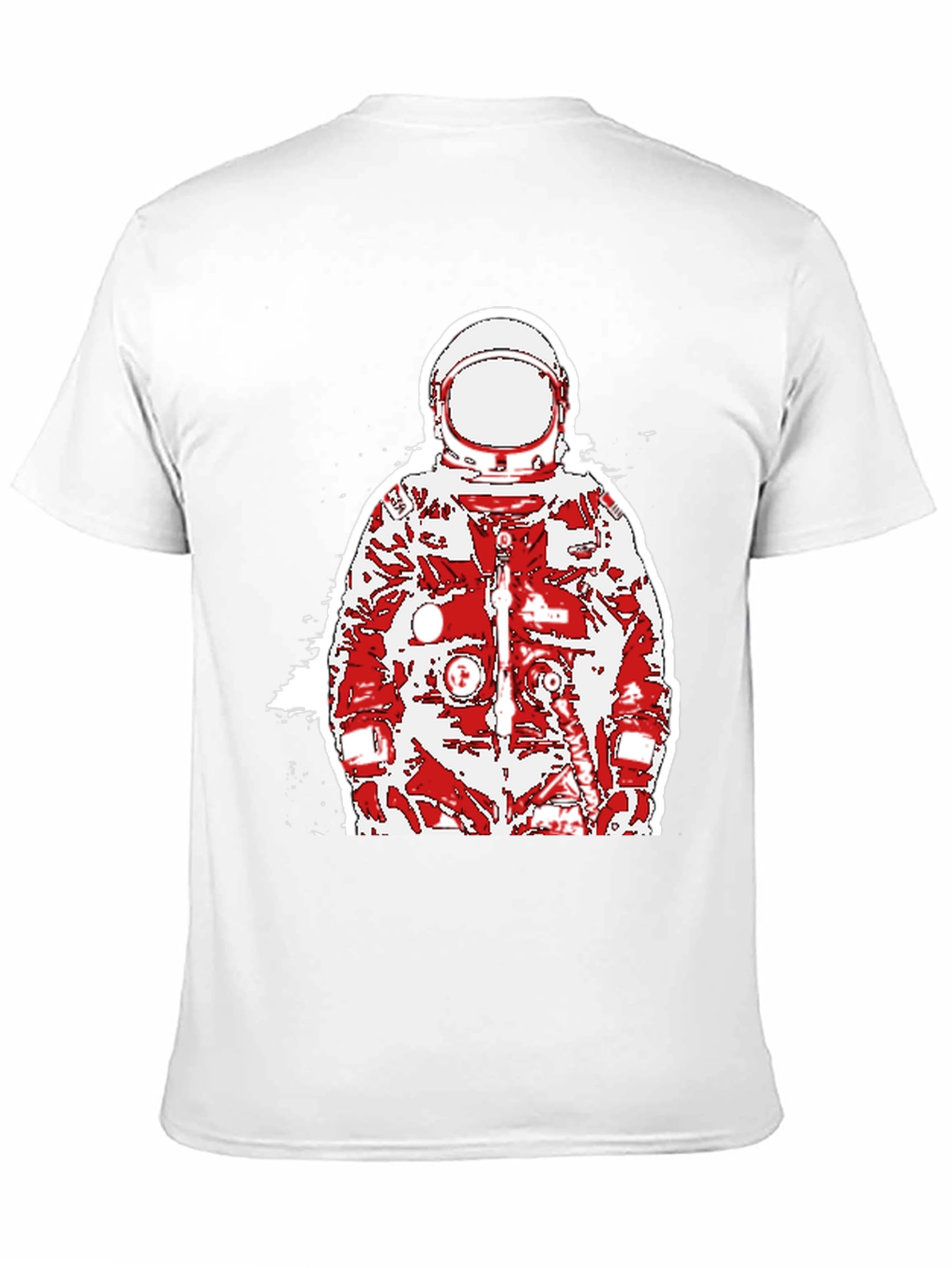 Camiseta Negra Astronauta Rojo para Hombre