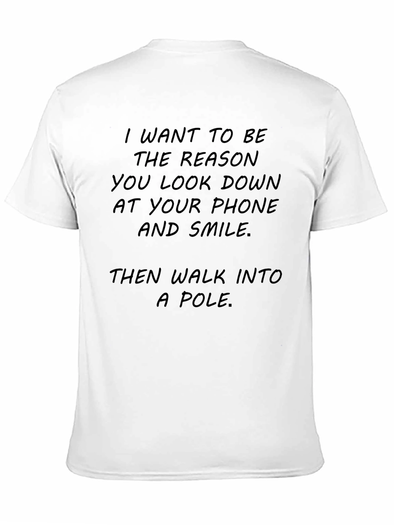 Camiseta Negra con Frase Divertida - Sonrisa y Tropezón