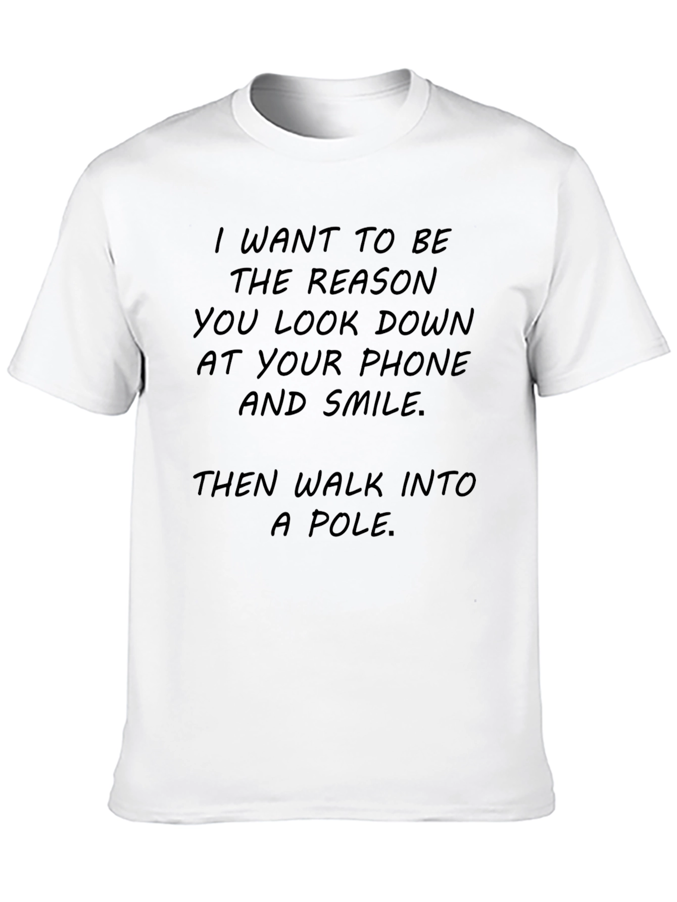 Camiseta Negra con Frase Divertida - Sonrisa y Tropezón