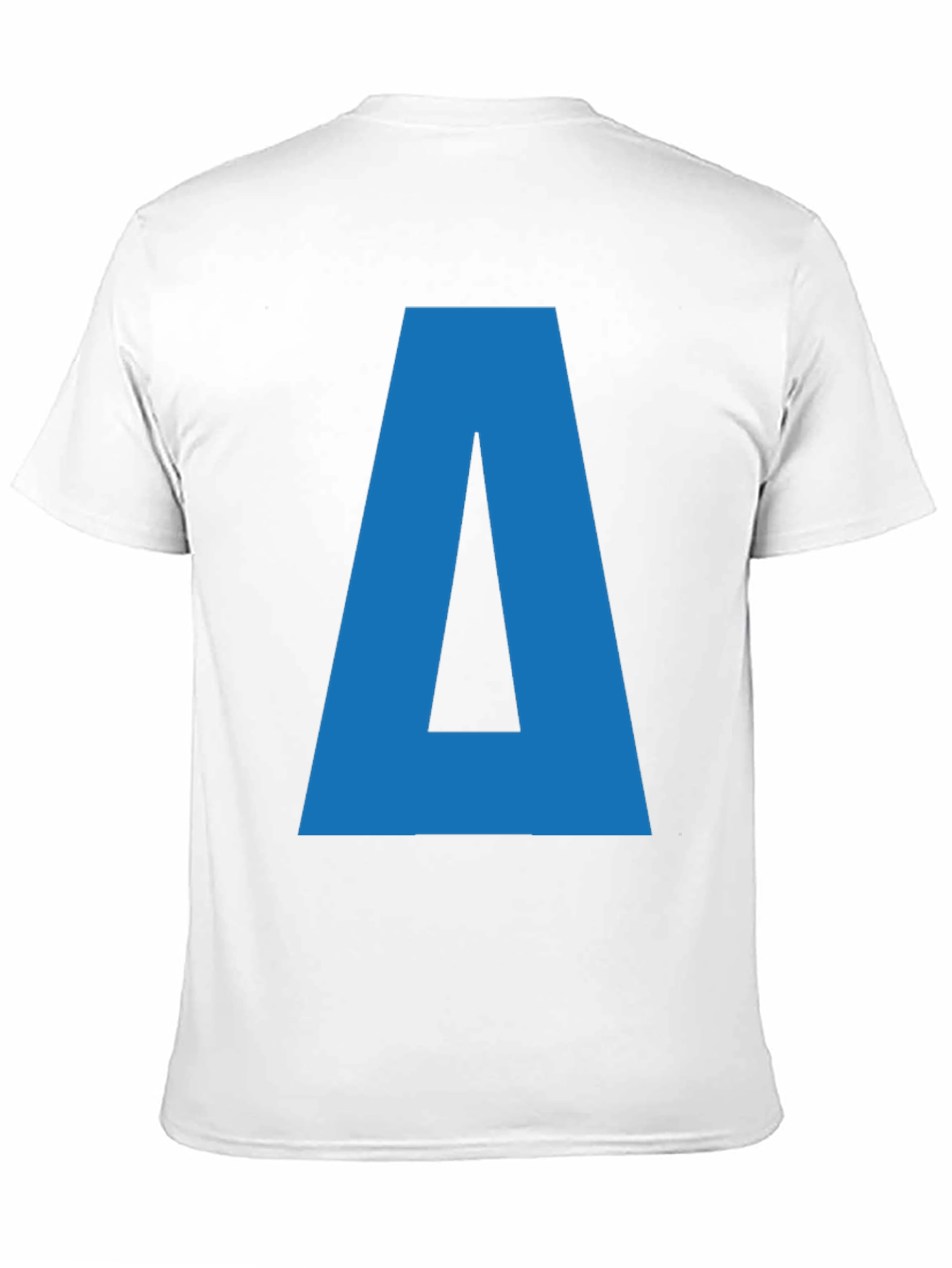 Camiseta Negra con Letra Azul A para Hombre