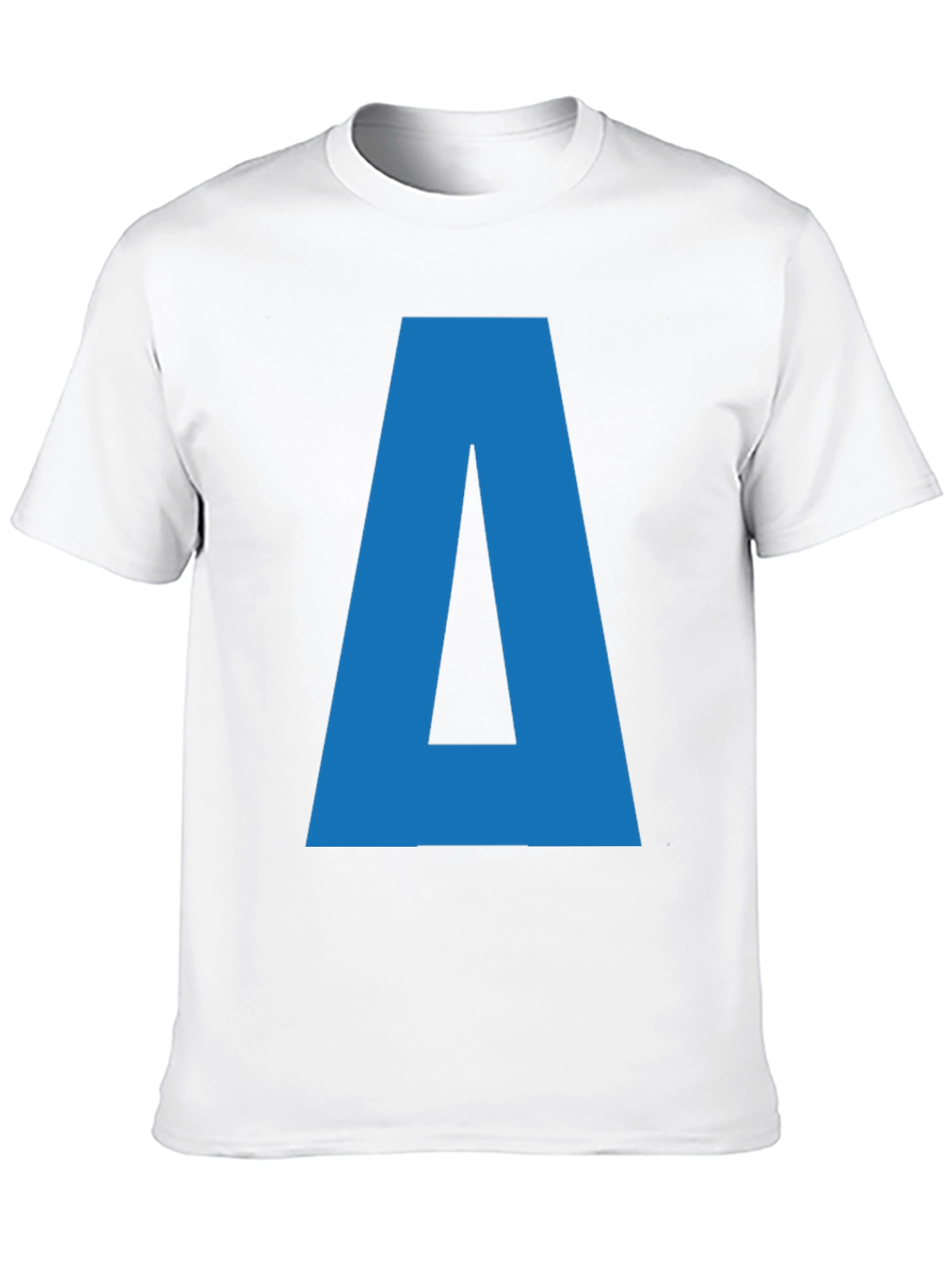 Camiseta Negra con Letra Azul A para Hombre