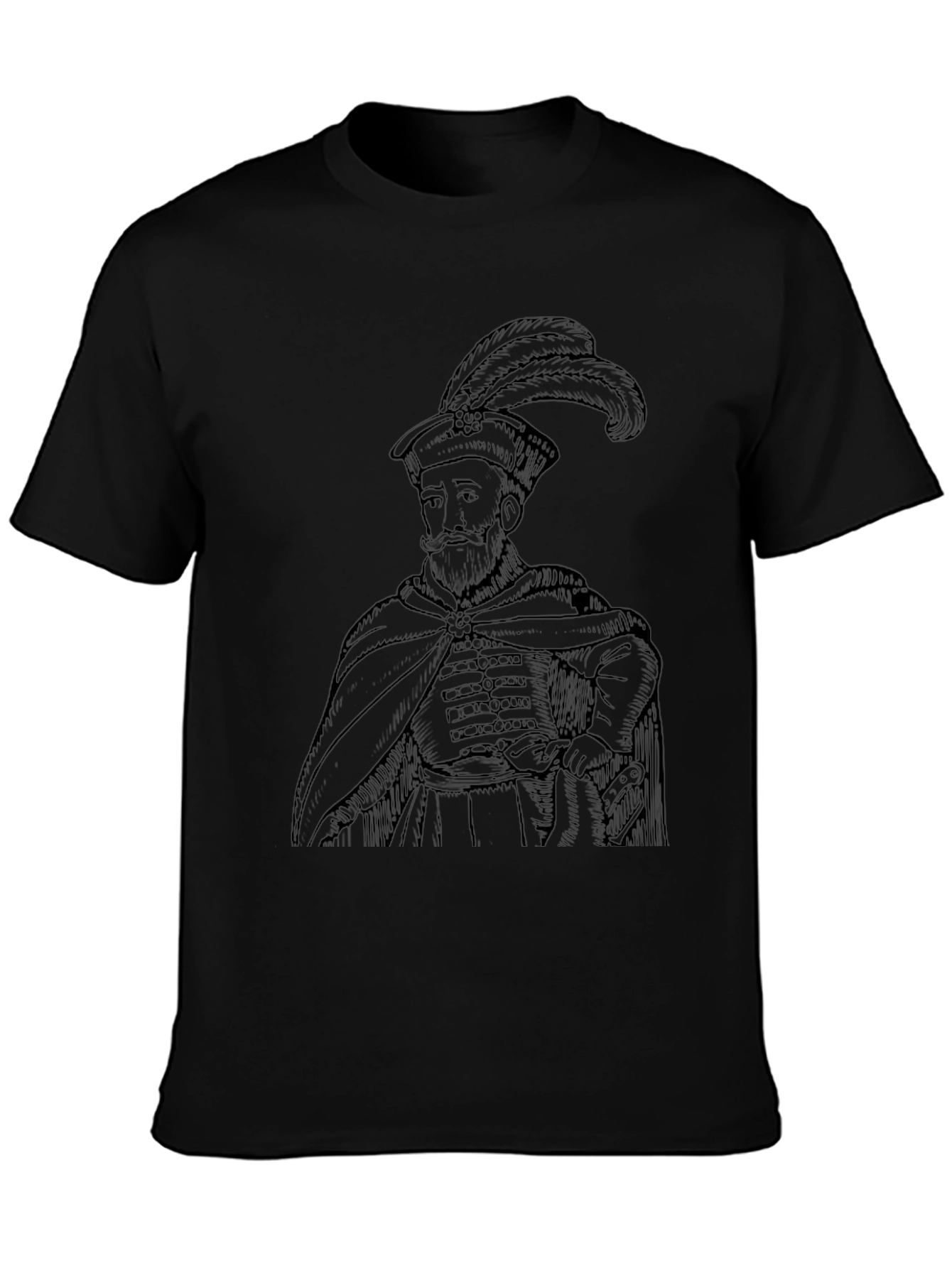 Camiseta Negra Hombre - Diseño Histórico