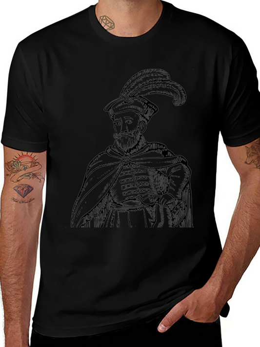 Camiseta Negra Hombre - Diseño Histórico