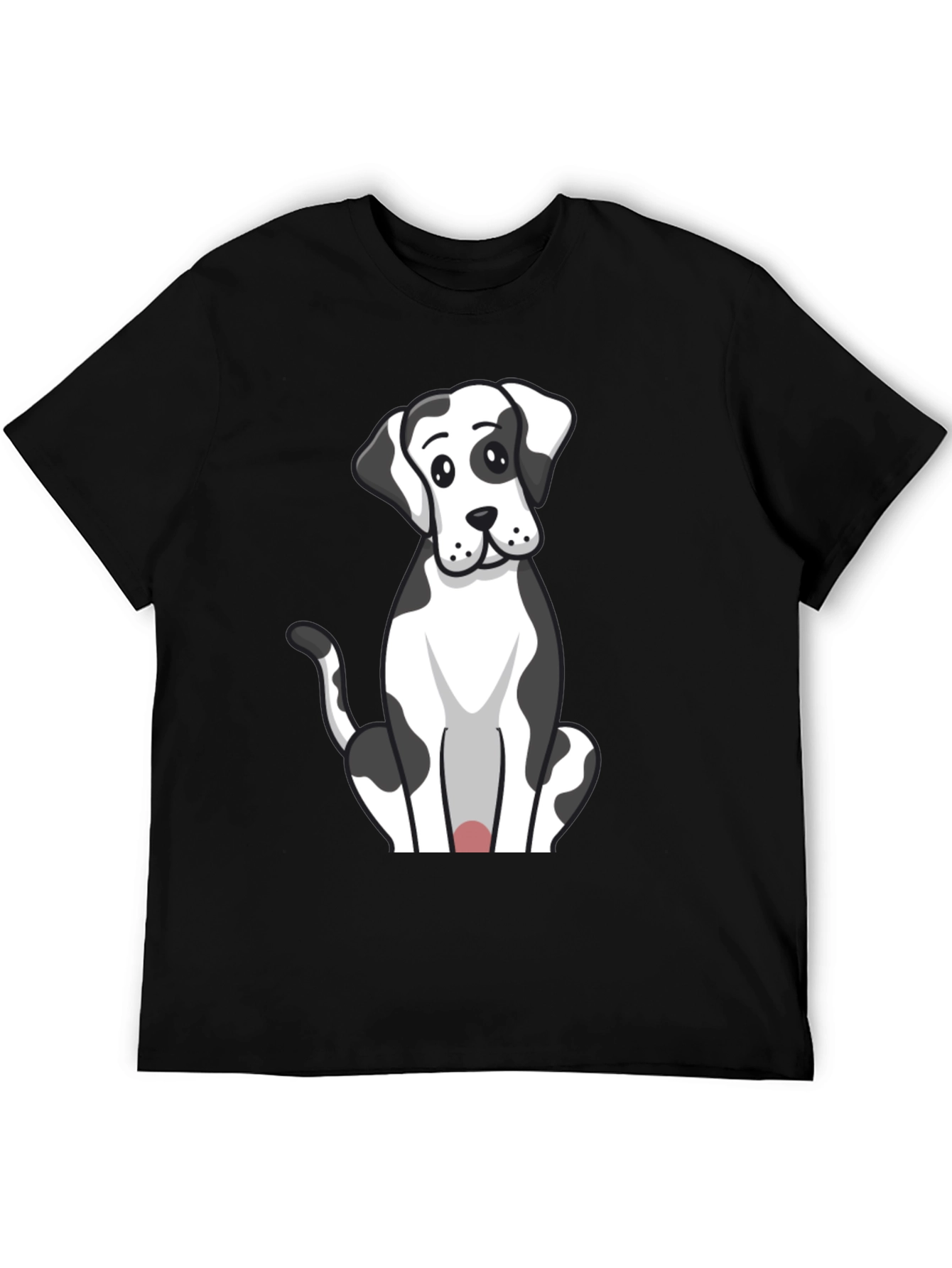 Camiseta Negra con Diseño de Perro Dálmata