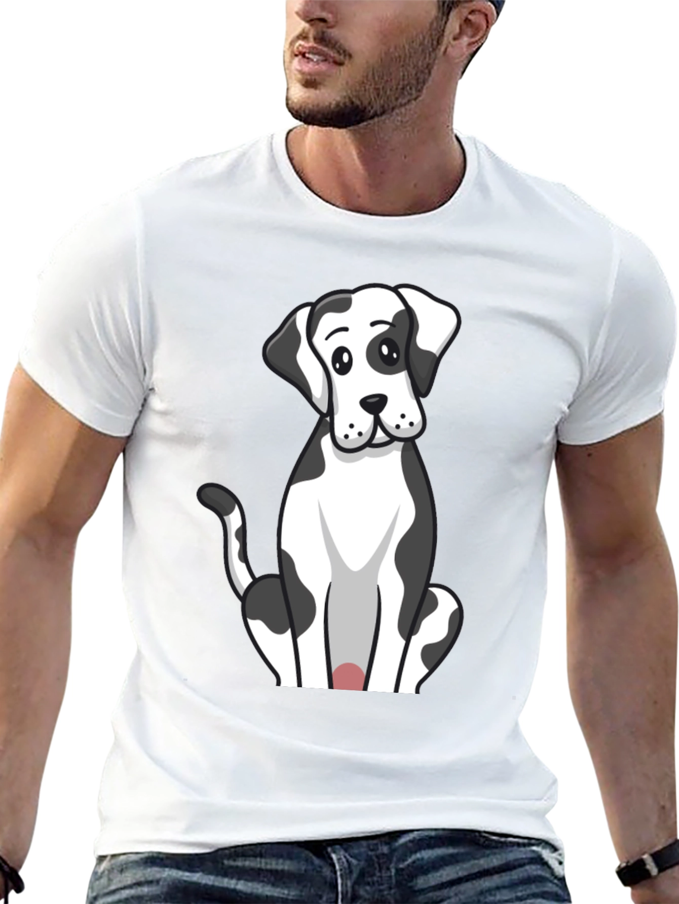 Camiseta Negra con Diseño de Perro Dálmata