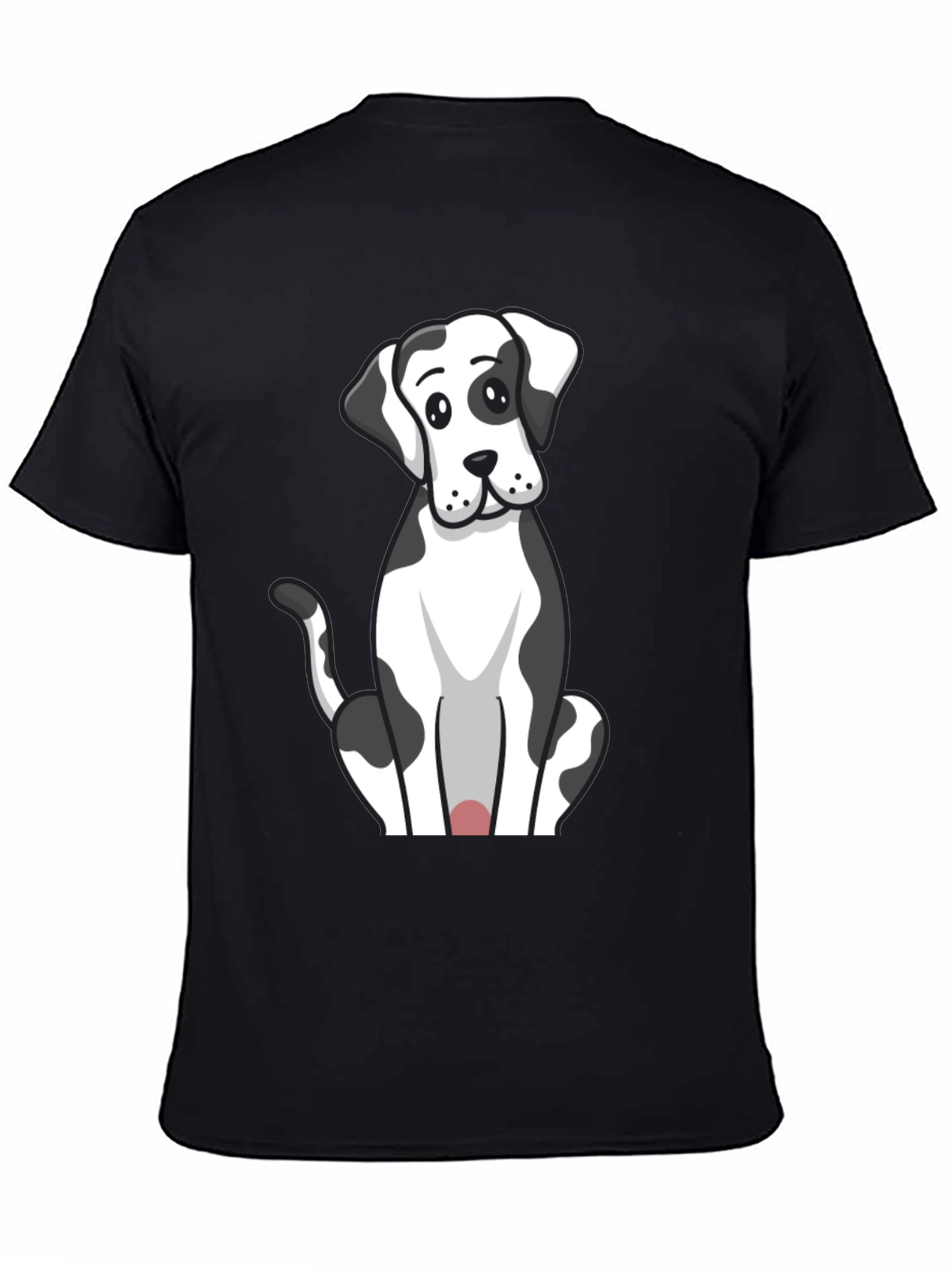 Camiseta Negra con Diseño de Perro Dálmata