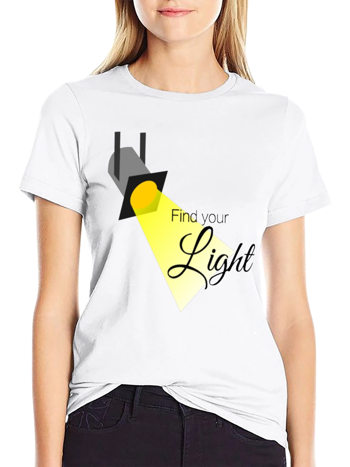 Camiseta Negra con Diseño Encuentra Tu Luz