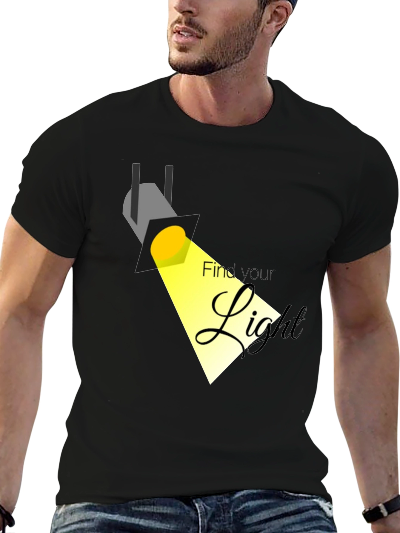 Camiseta Negra con Diseño Encuentra Tu Luz