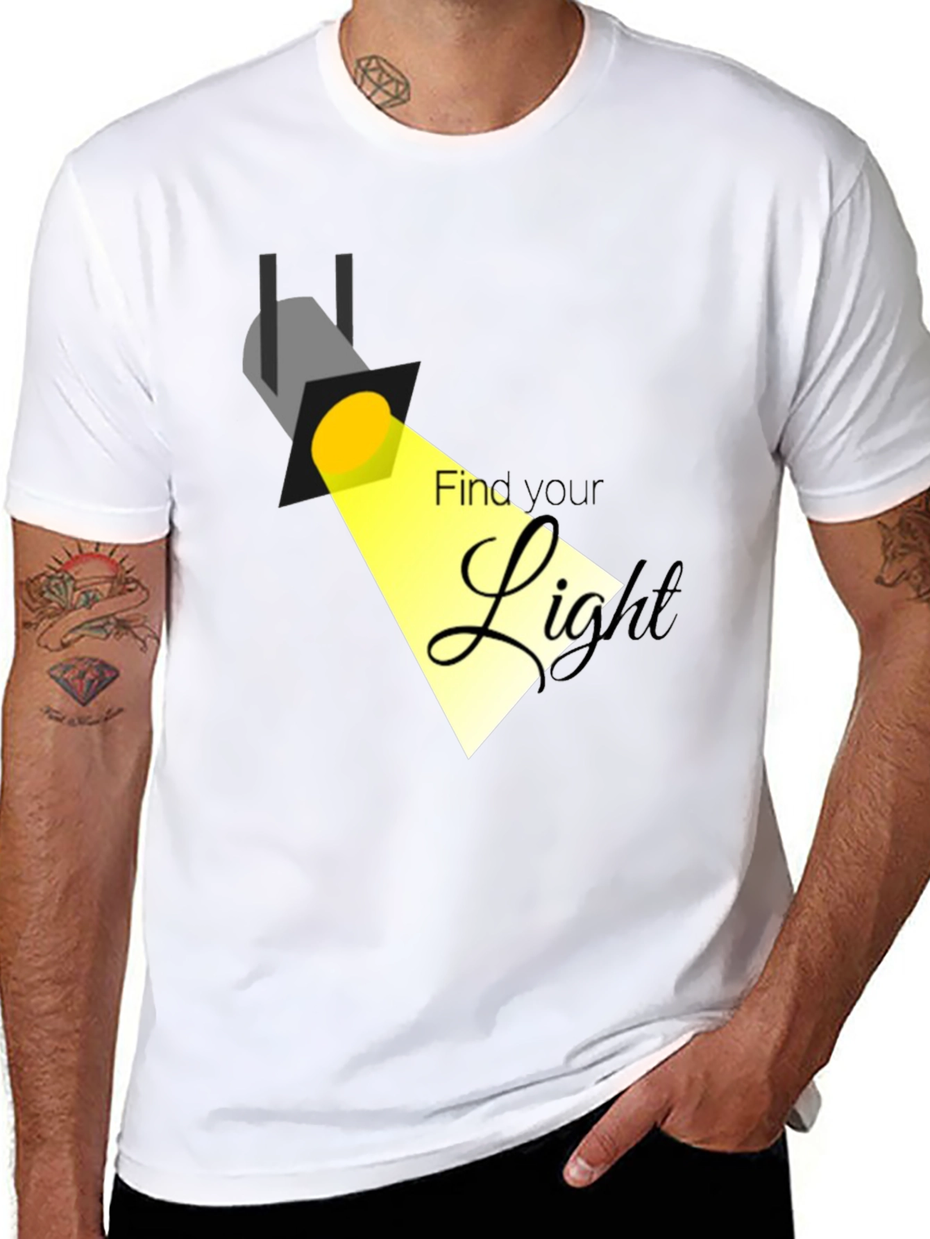 Camiseta Negra con Diseño Encuentra Tu Luz
