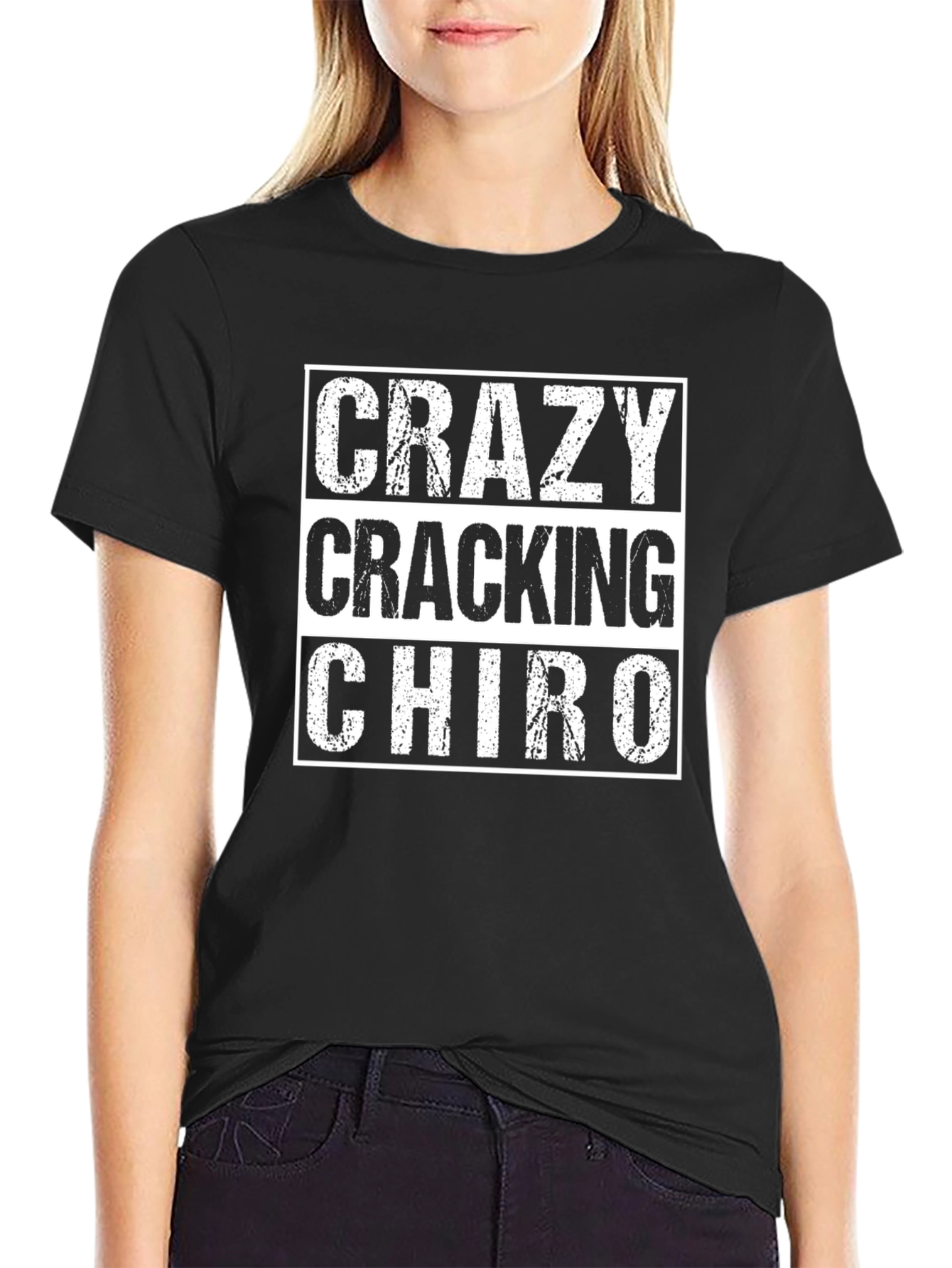 Camiseta Negra Crazy Cracking Chiro