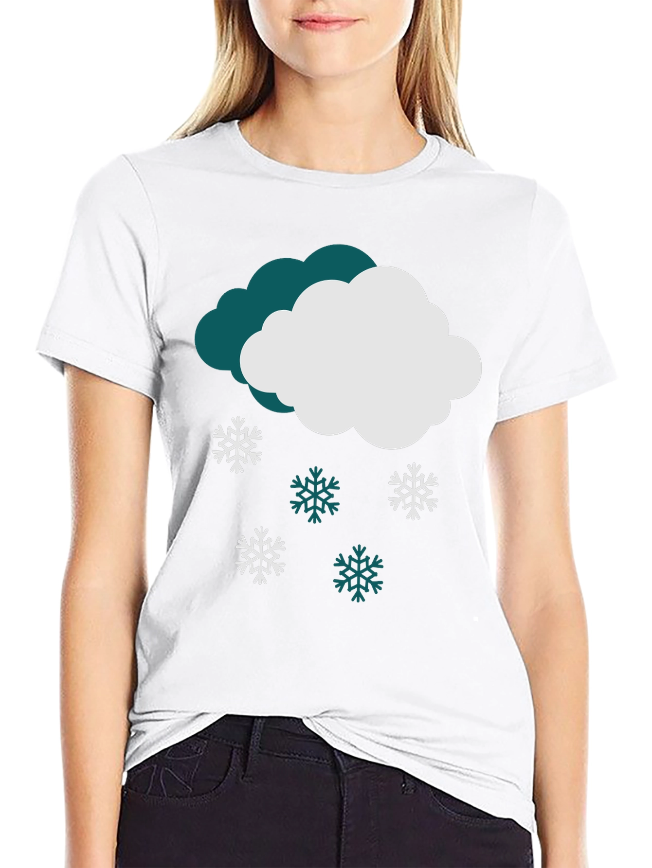 Camiseta Negra Nieve Invierno