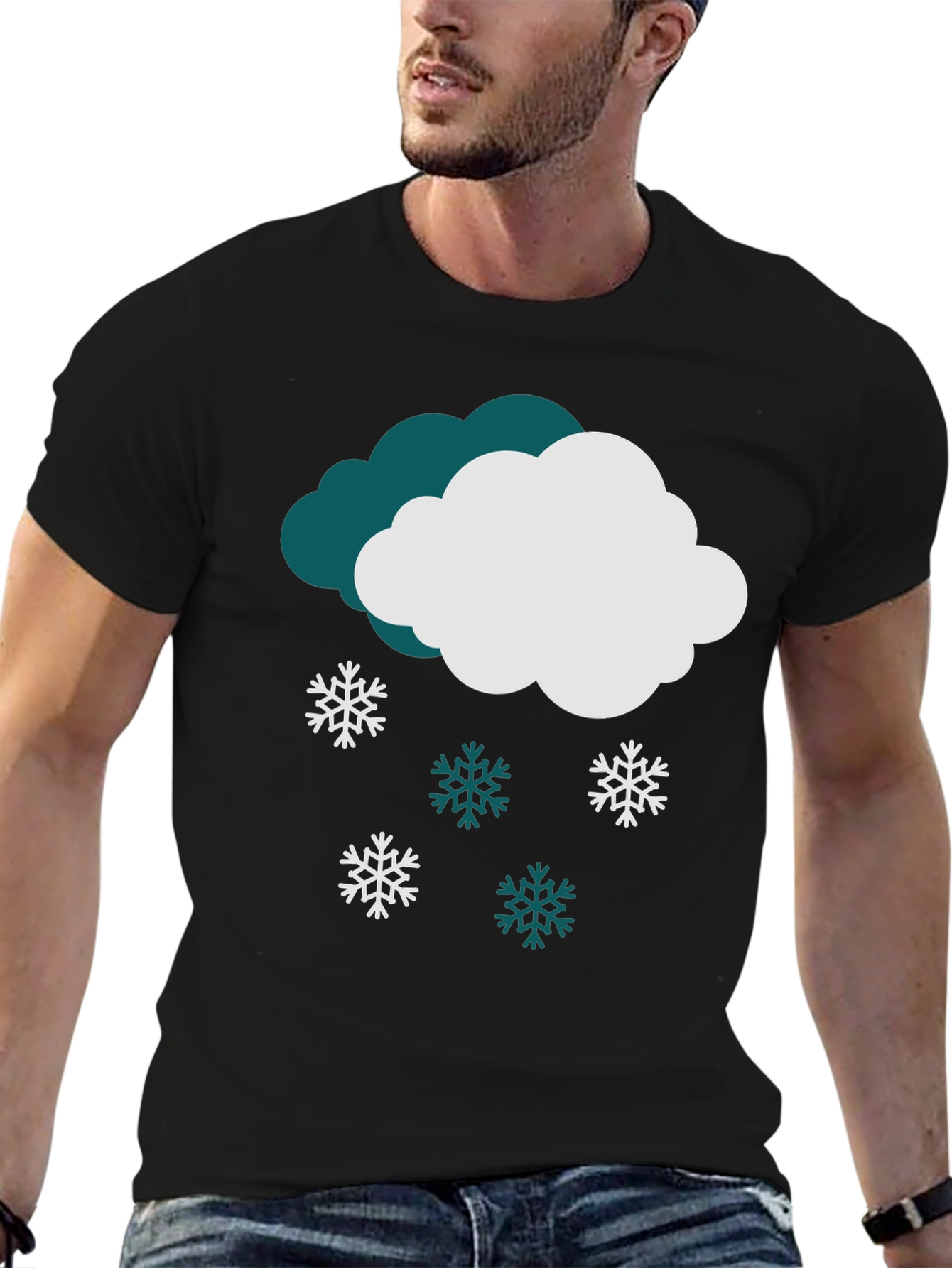 Camiseta Negra Nieve Invierno