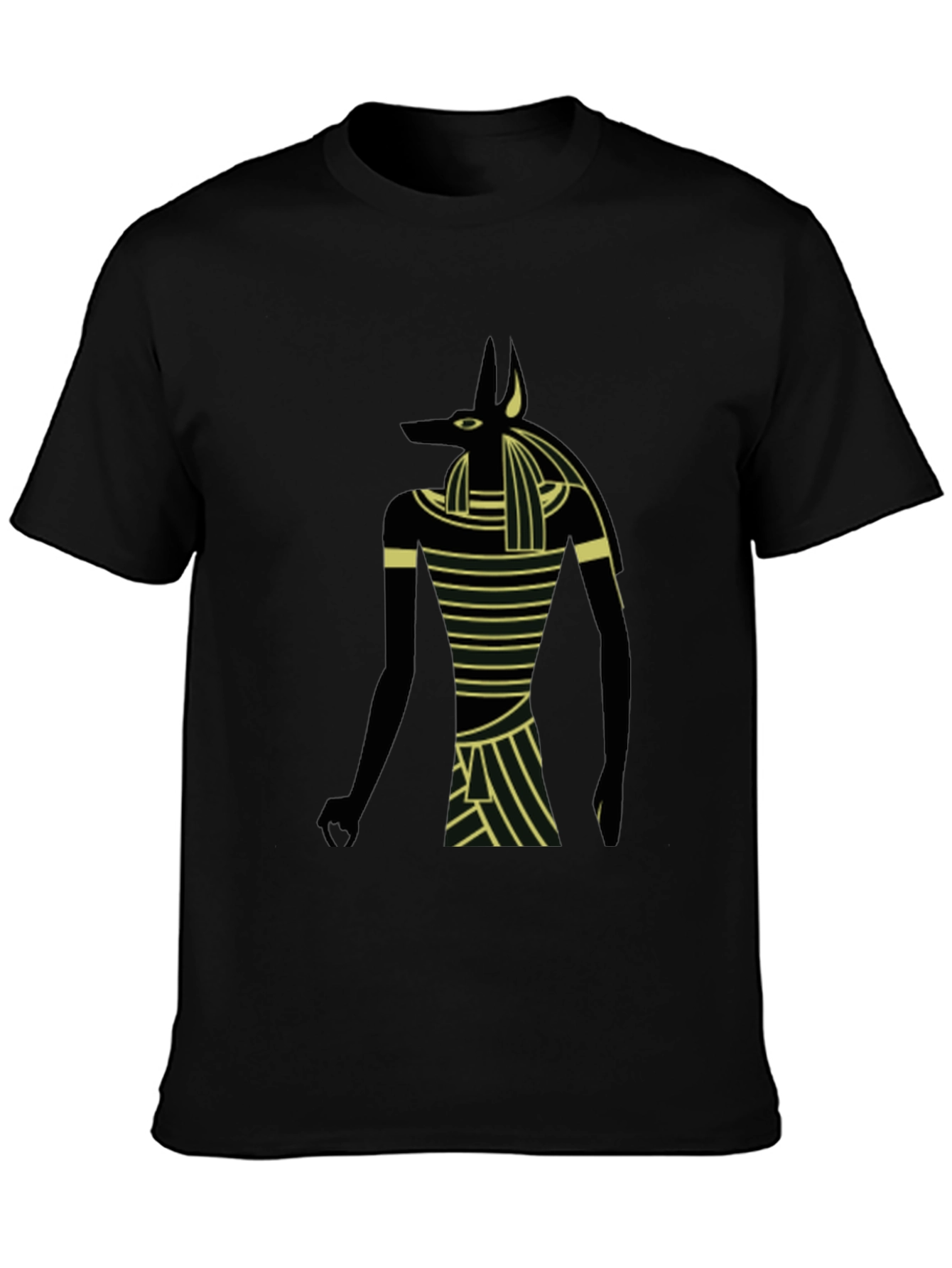 Camiseta Hombre Negra Diseño Anubis Egipcio