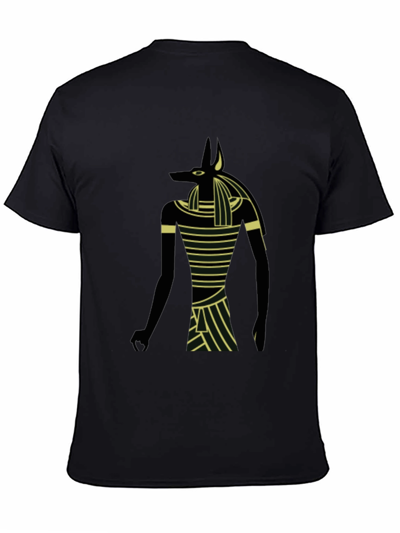 Camiseta Hombre Negra Diseño Anubis Egipcio