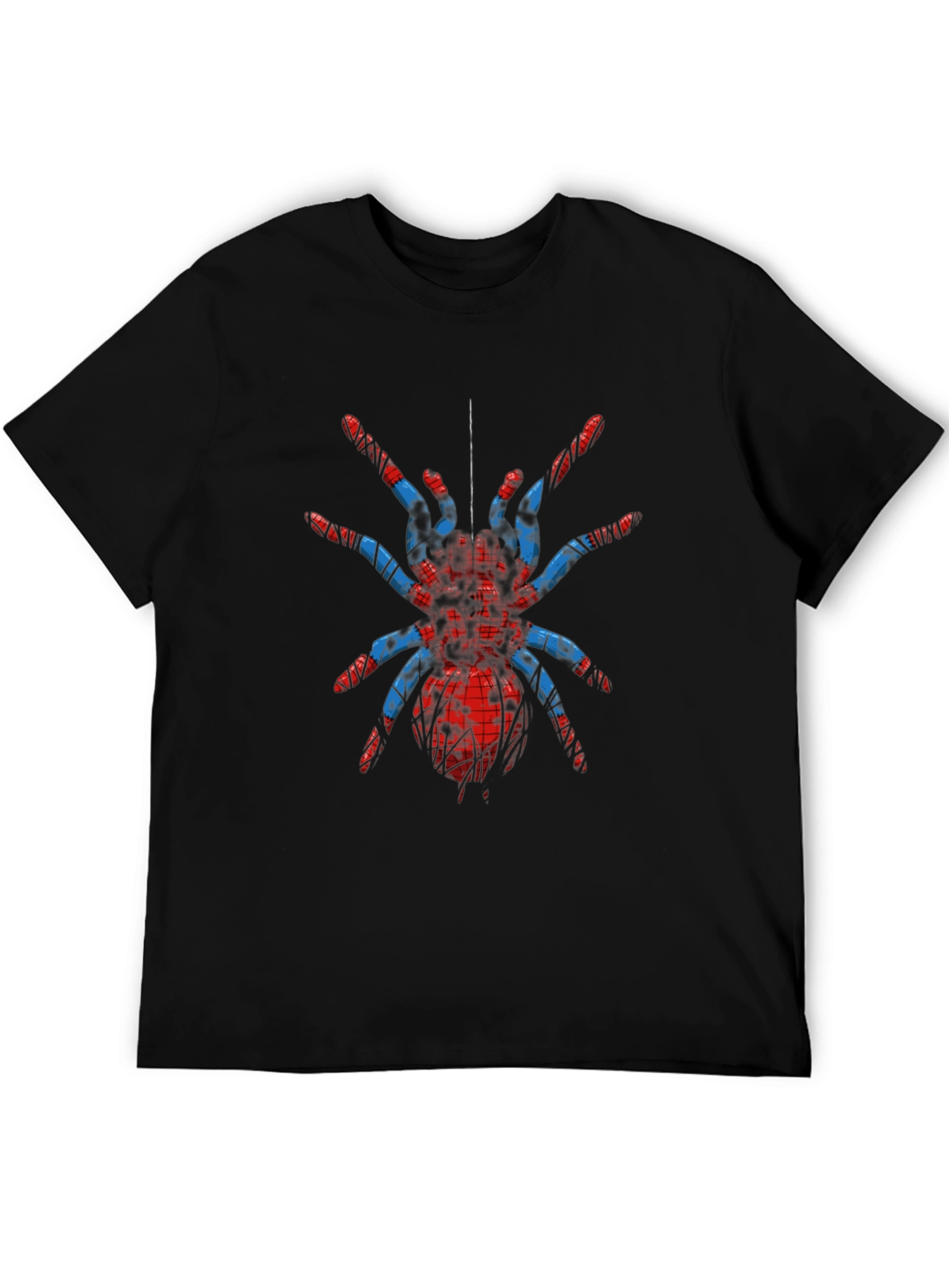 Camiseta Negra con Araña Estampada