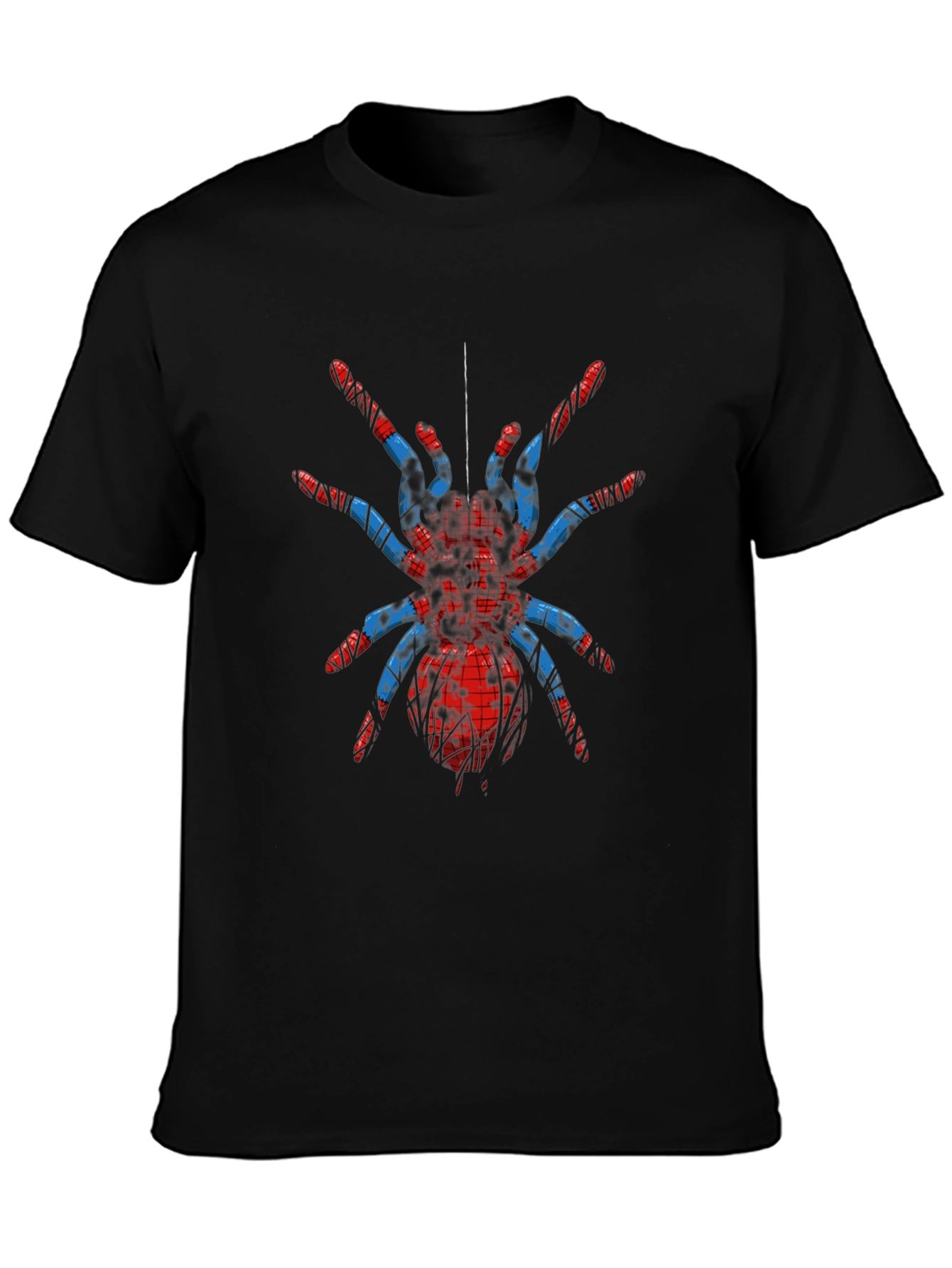 Camiseta Negra con Araña Estampada