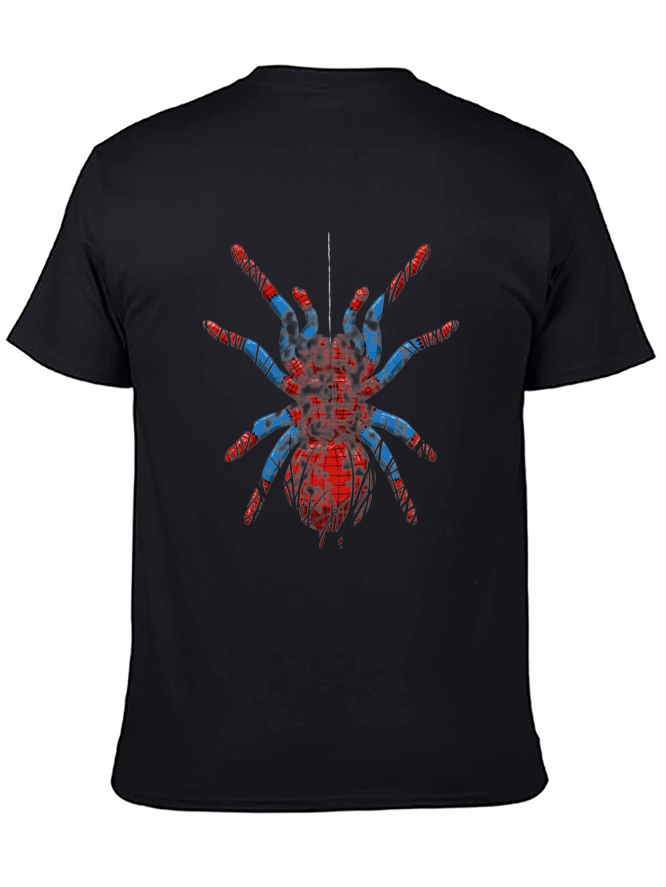 Camiseta Negra con Araña Estampada