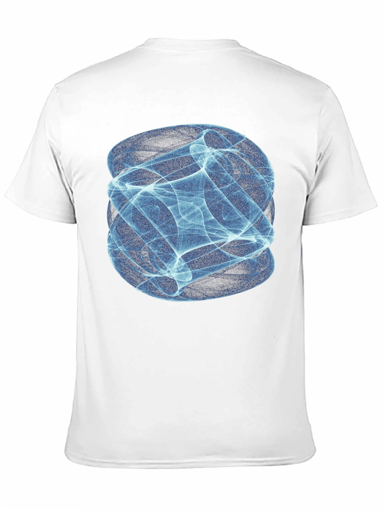Camiseta Negra con Diseño Abstracto Azul