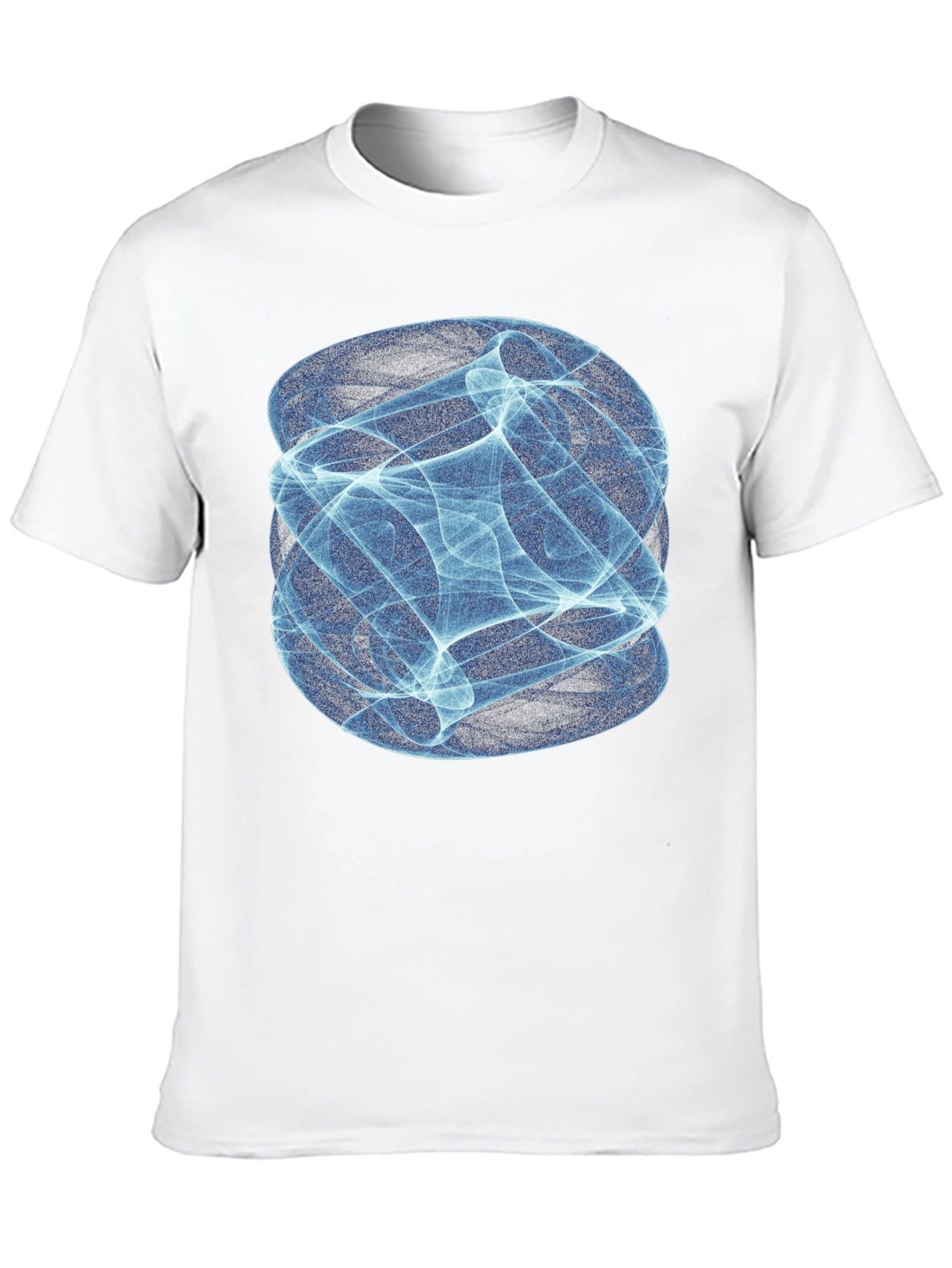 Camiseta Negra con Diseño Abstracto Azul