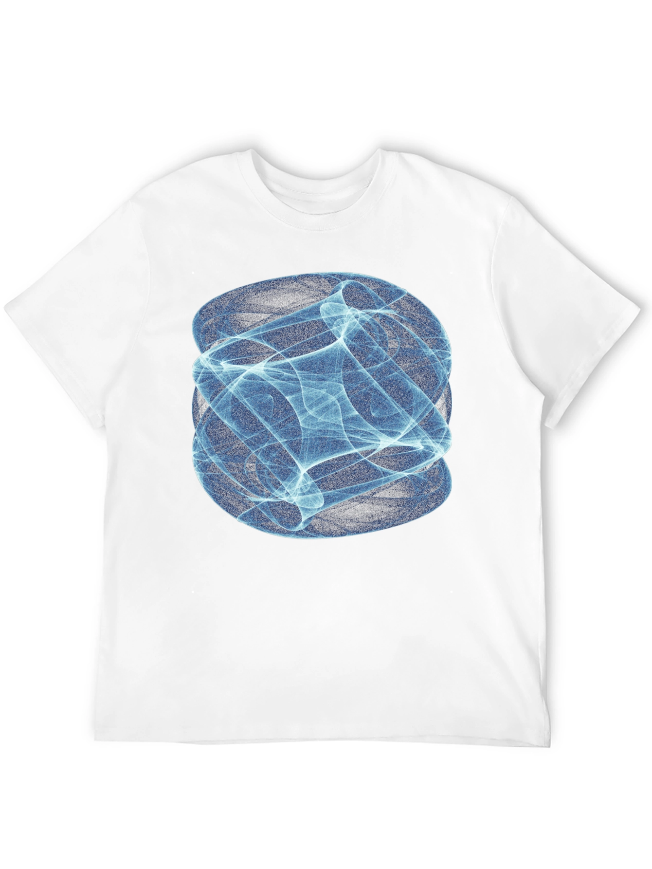 Camiseta Negra con Diseño Abstracto Azul