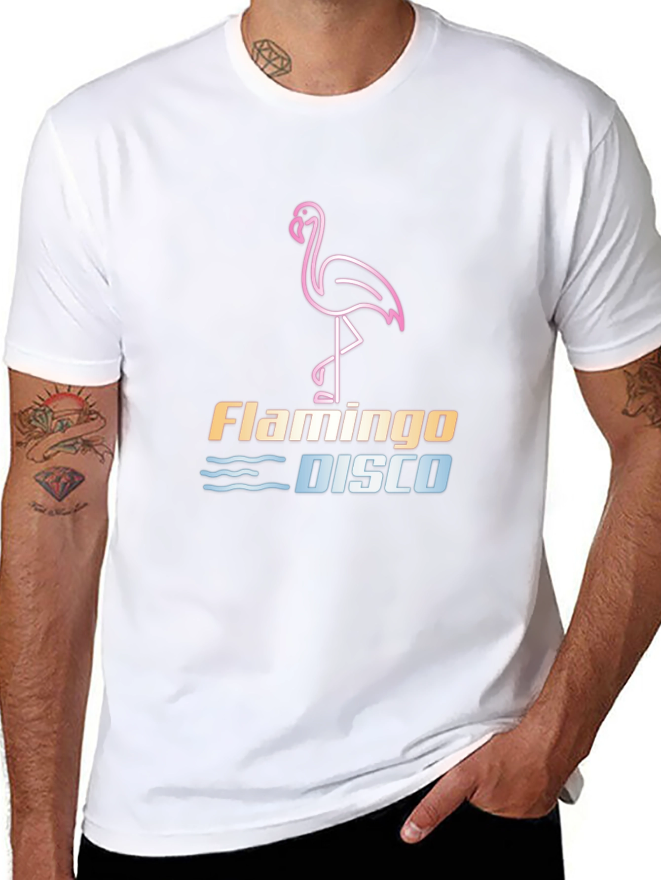 Camiseta Negra Flamingo Disco