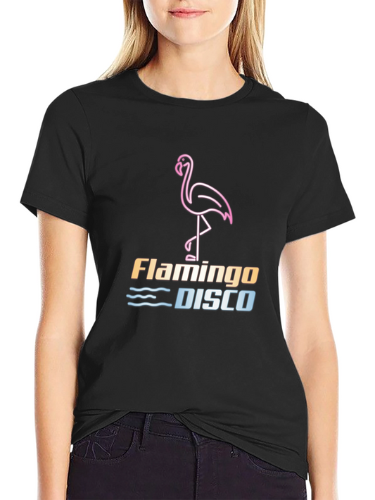 Camiseta Negra Flamingo Disco