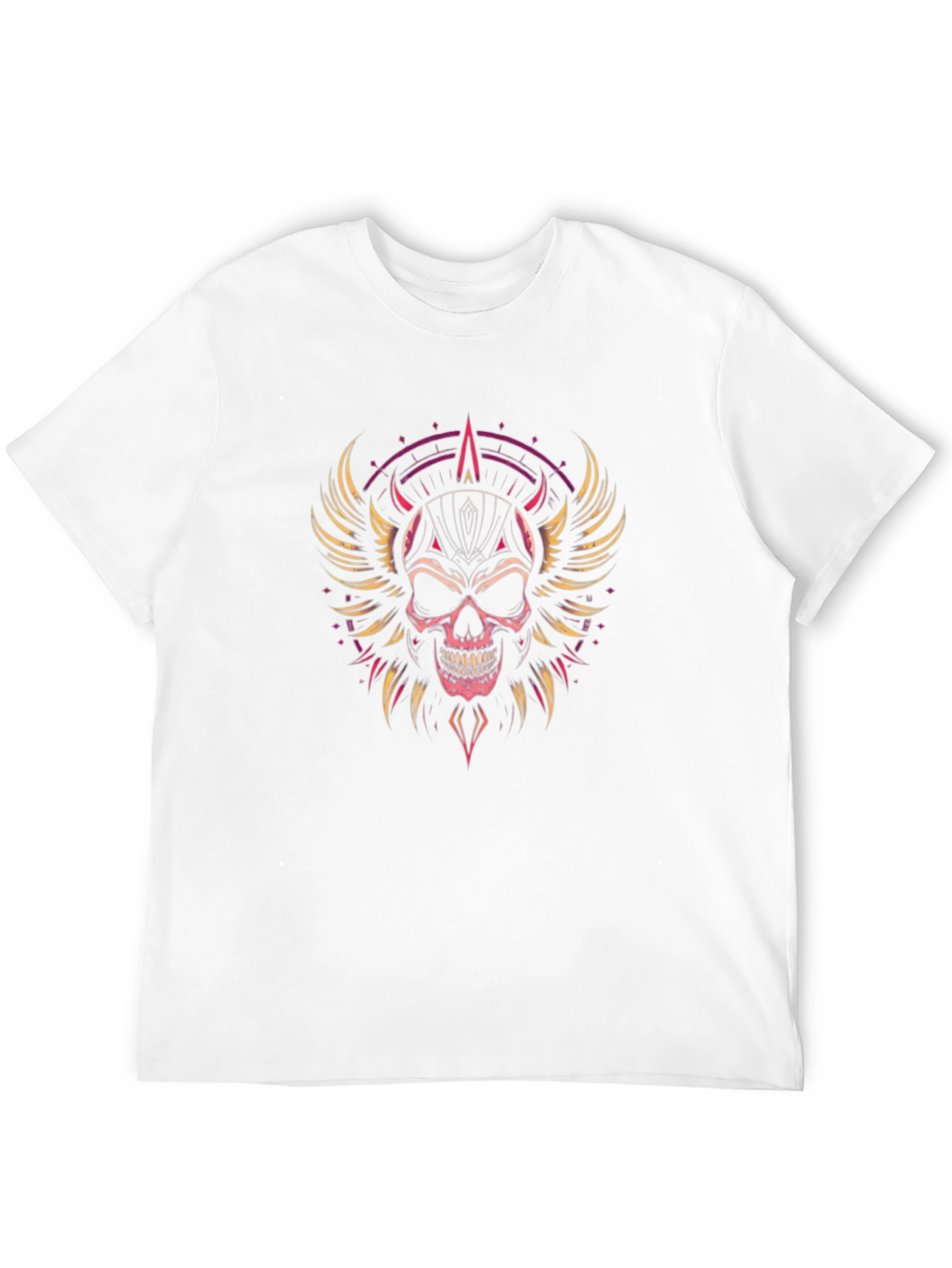 Camiseta Negra Calavera Alas Diseño Único