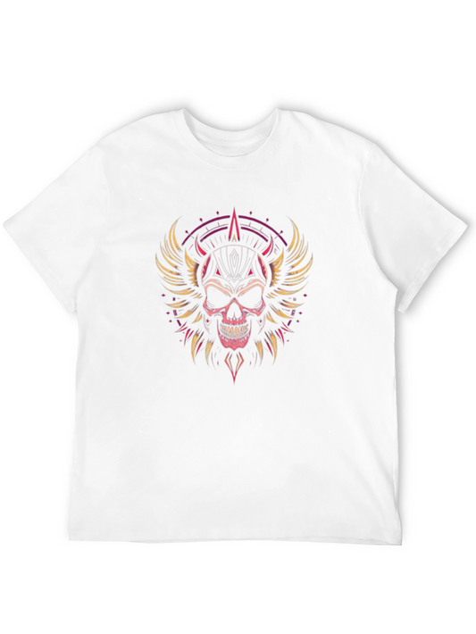 Camiseta Negra Calavera Alas Diseño Único