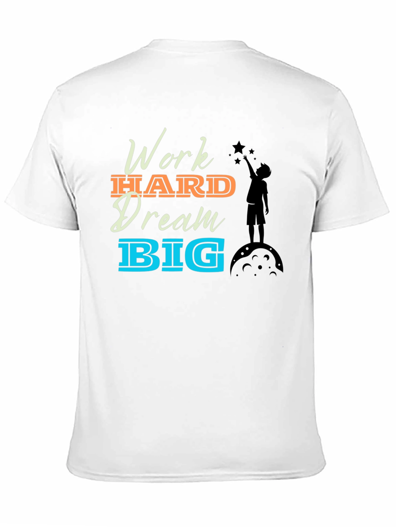 Camiseta Negra Motivacional: Trabaja Duro Sueña en Grande