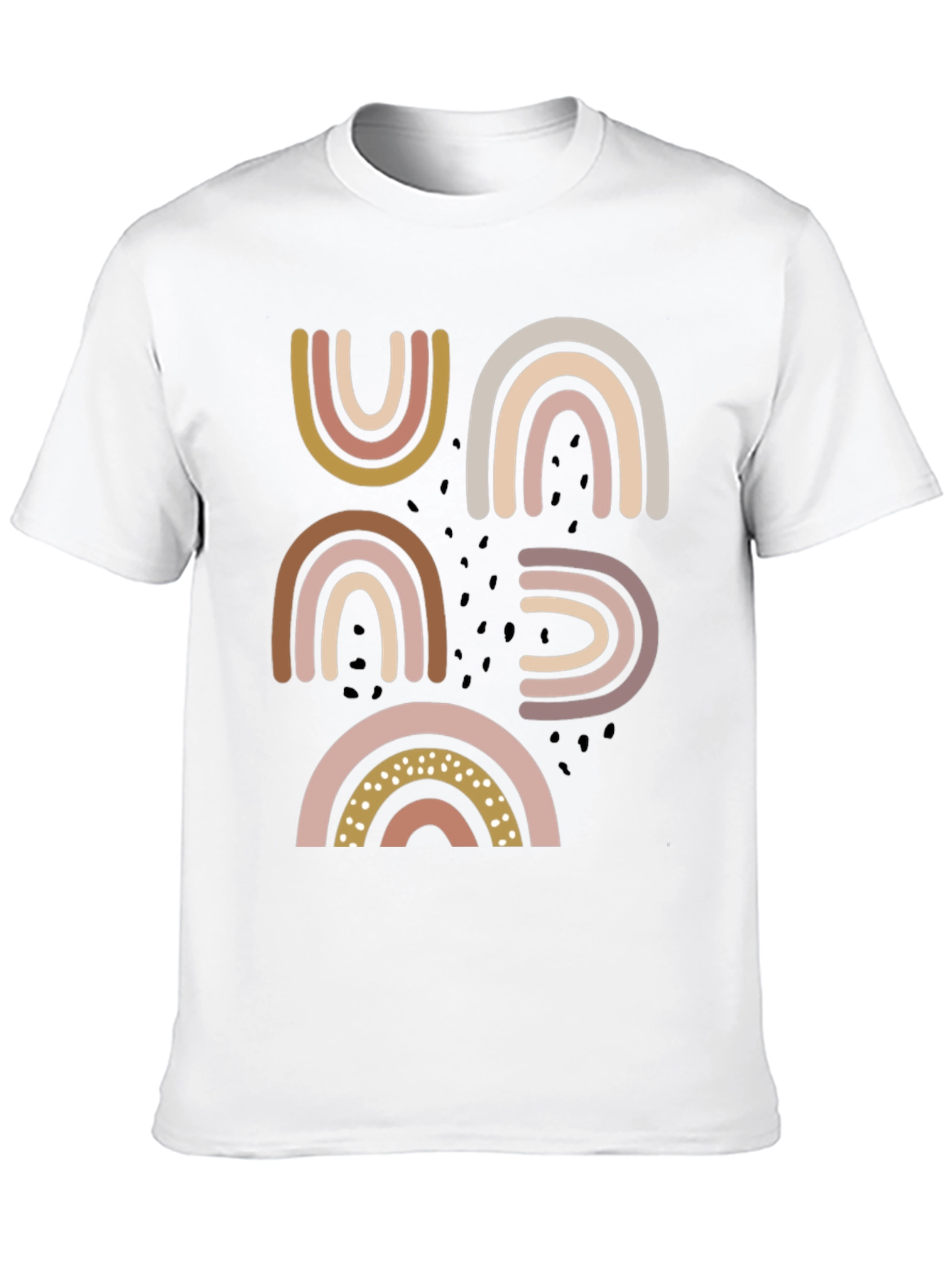 Camiseta Negra con Arcoíris Estilizados