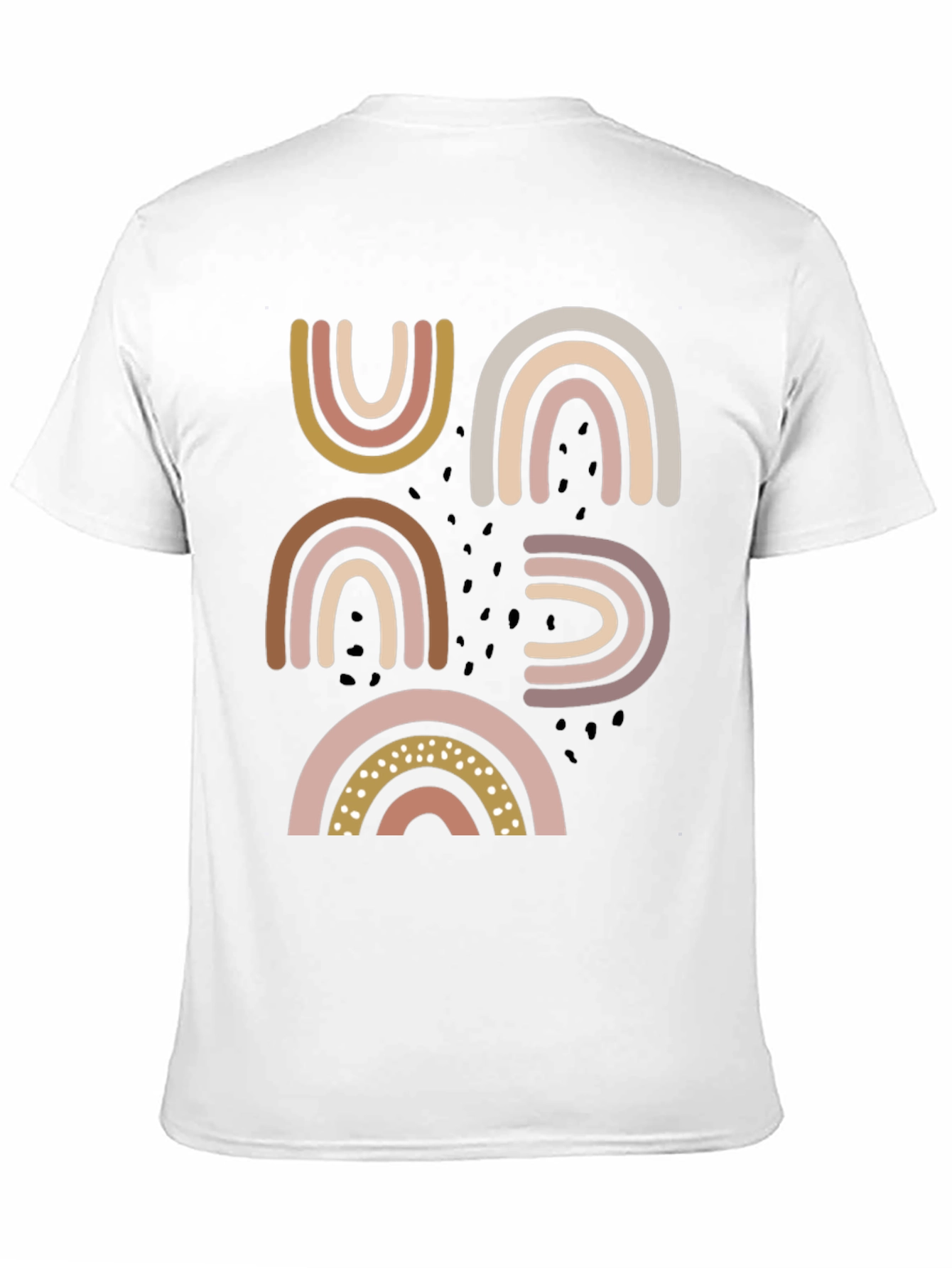 Camiseta Negra con Arcoíris Estilizados