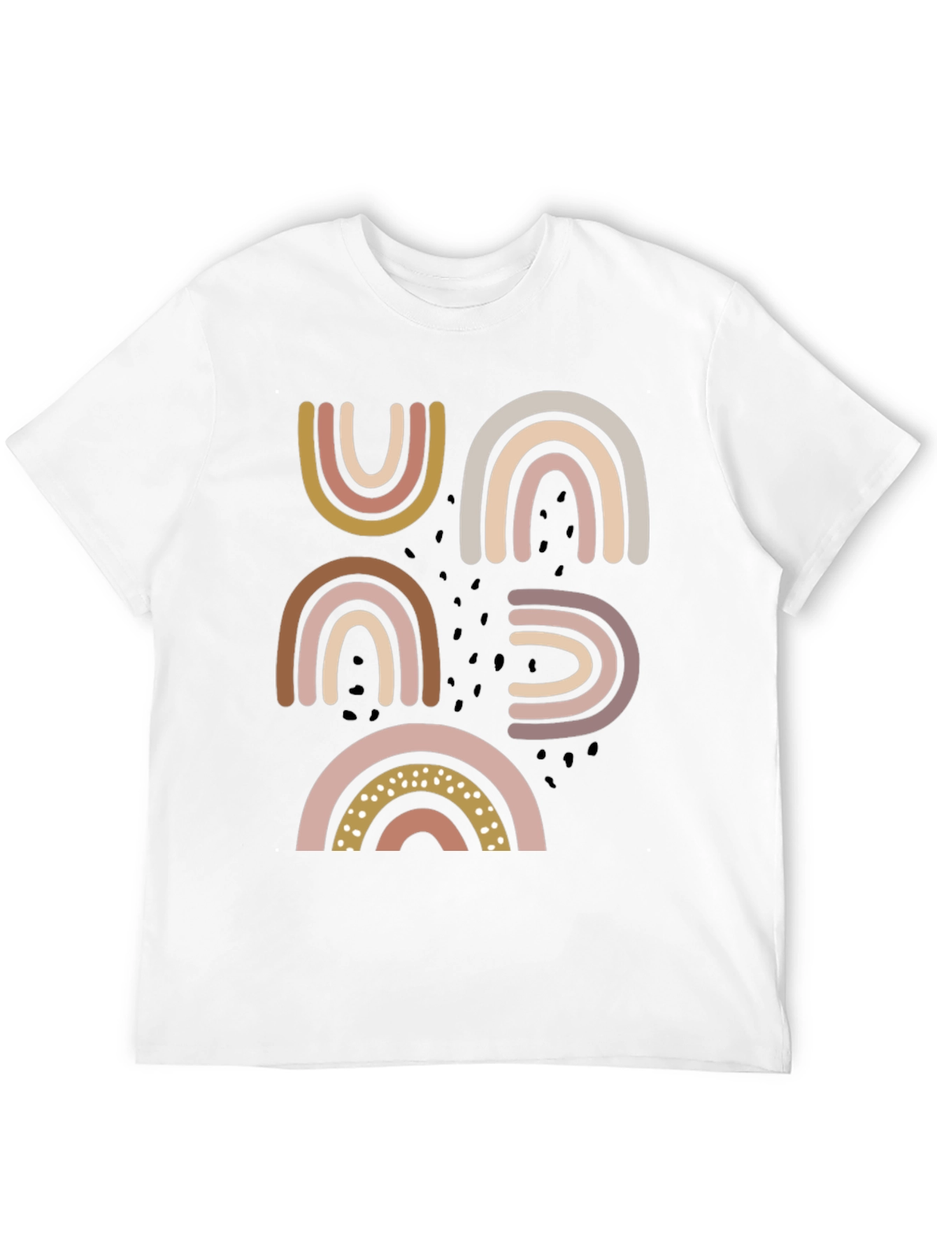 Camiseta Negra con Arcoíris Estilizados