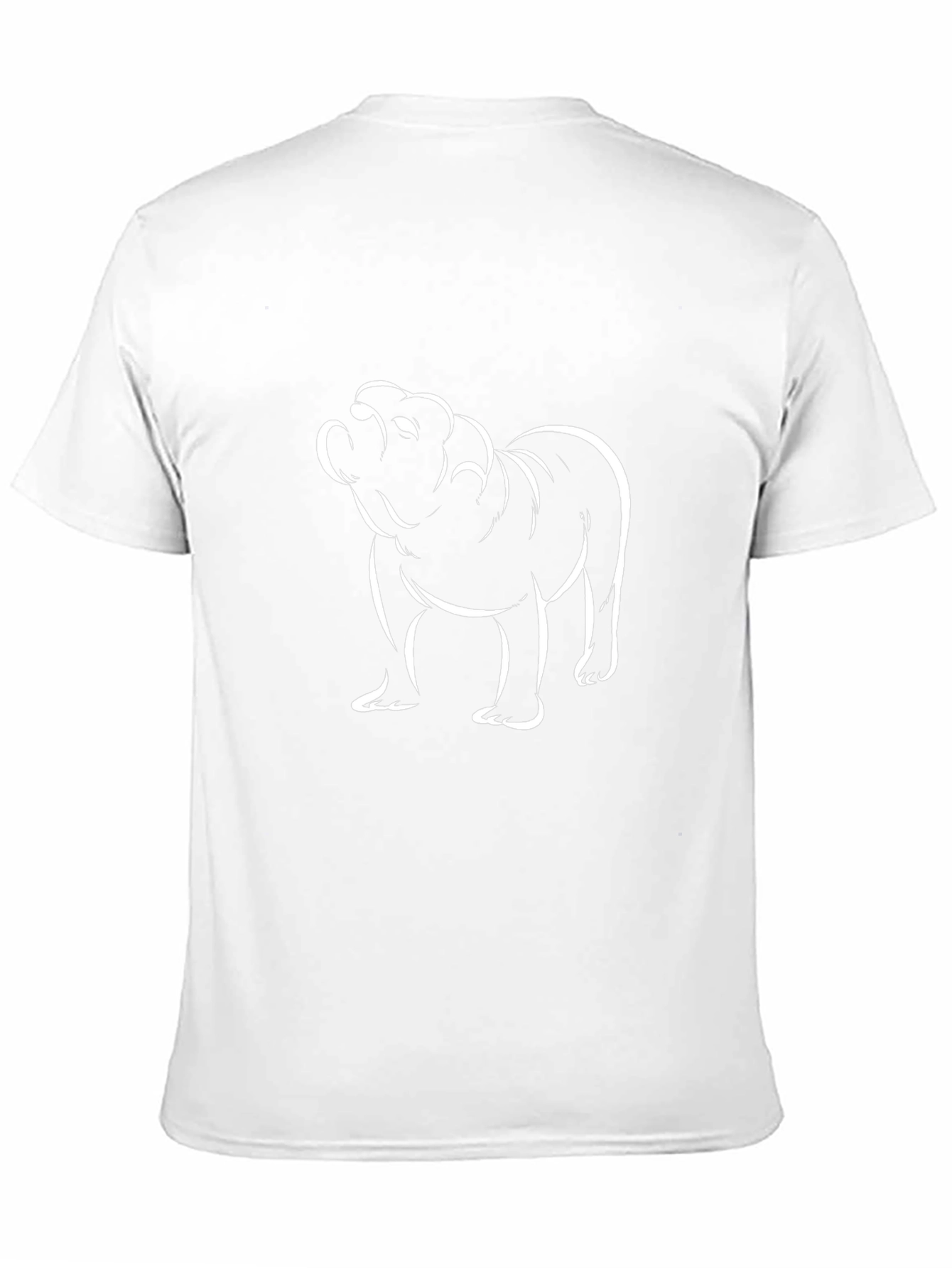 Camiseta Negra con Diseño de Bulldog Blanco