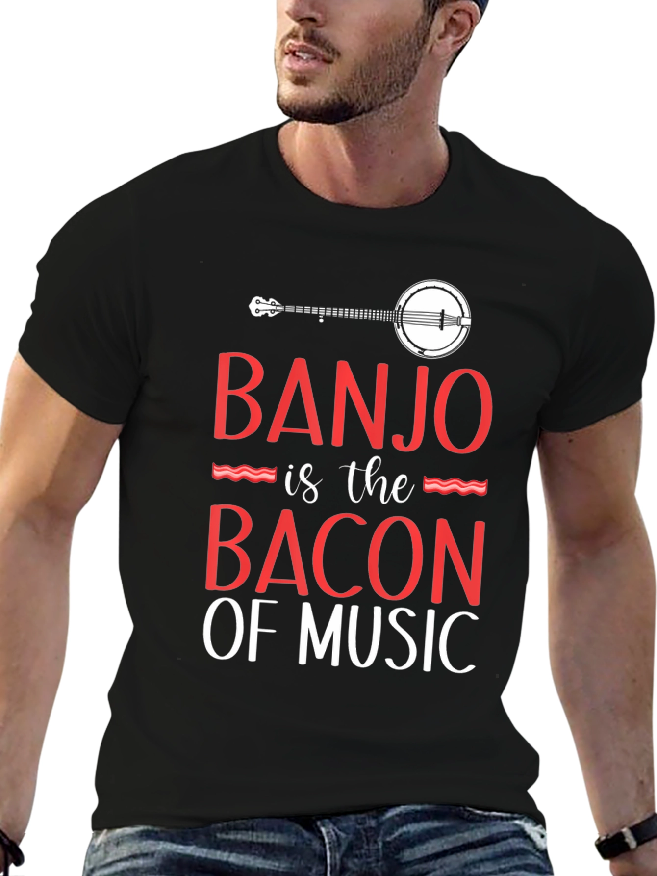 Camiseta Negra Banjo es el Bacon de la Música