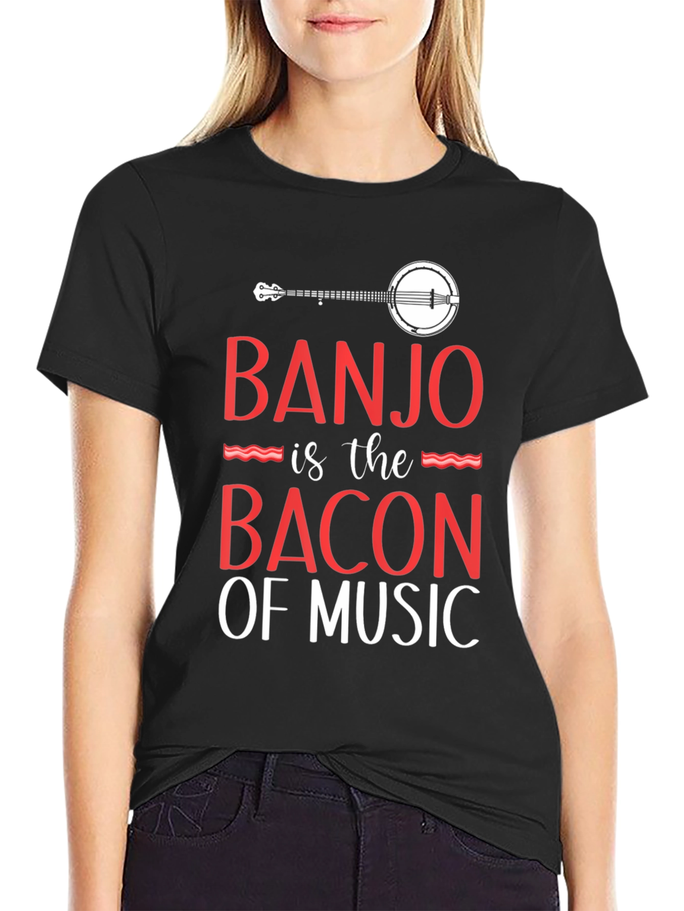 Camiseta Negra Banjo es el Bacon de la Música
