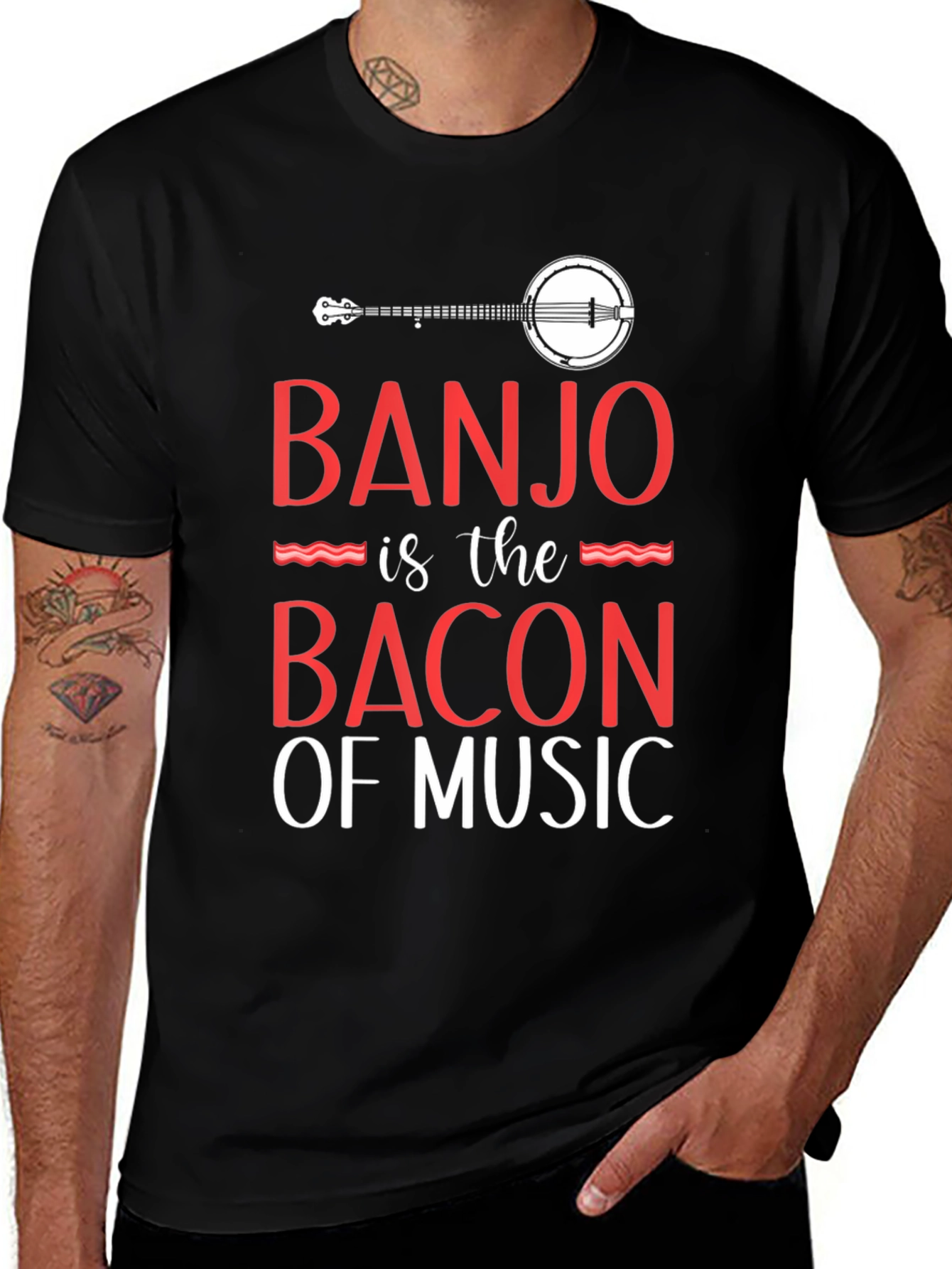 Camiseta Negra Banjo es el Bacon de la Música