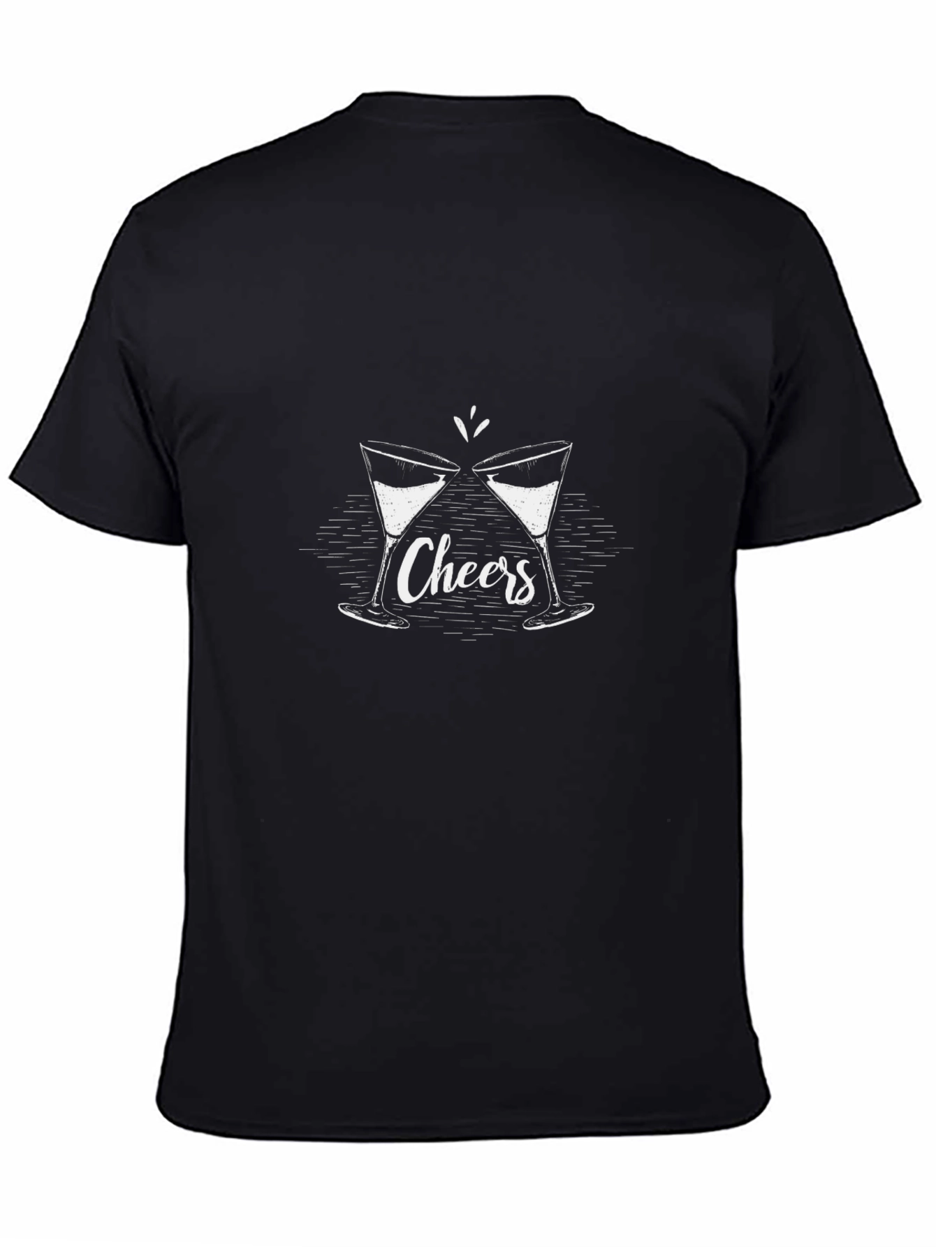 Camiseta Negra Hombre - Diseño Cheers Copas