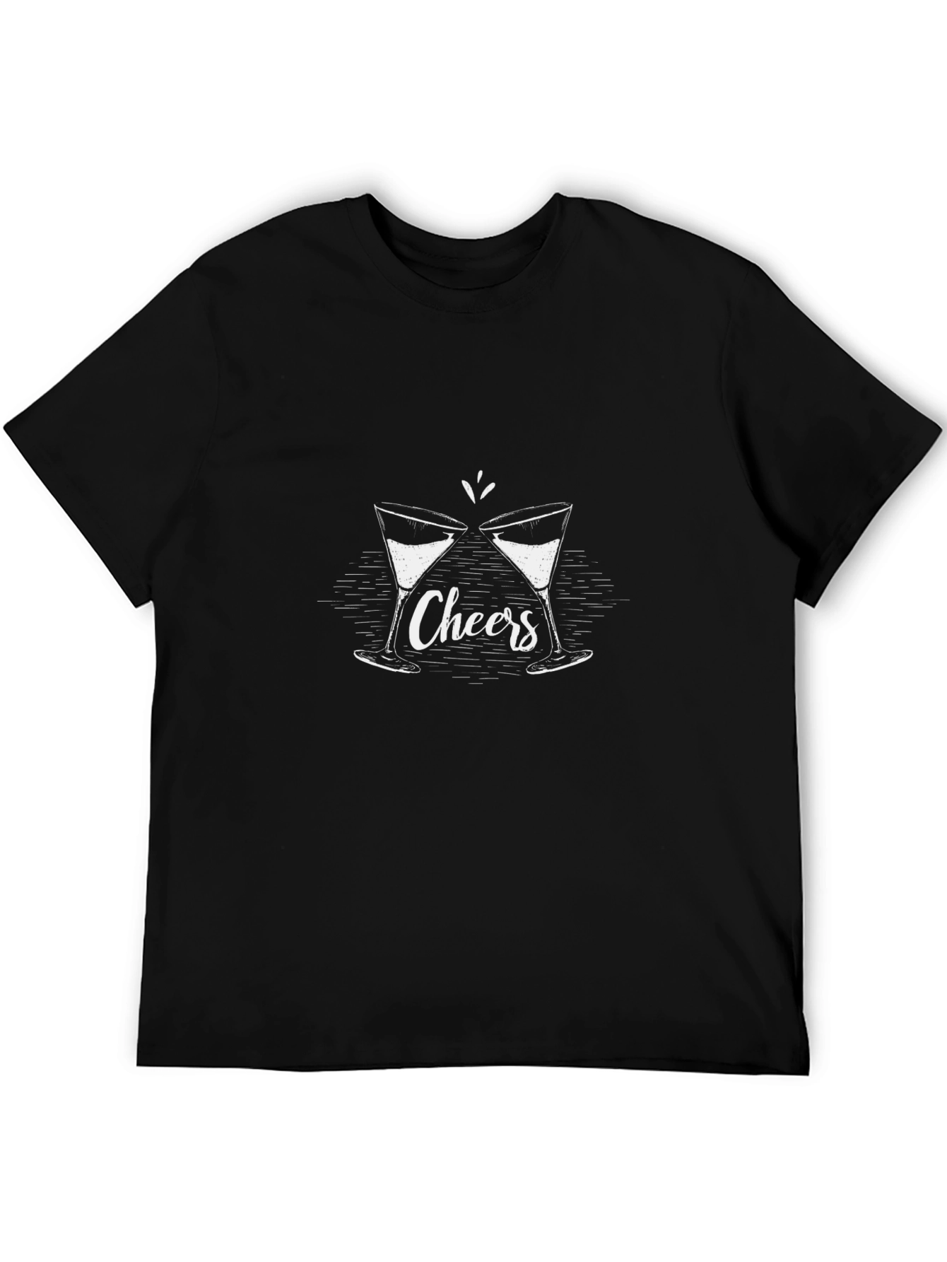 Camiseta Negra Hombre - Diseño Cheers Copas