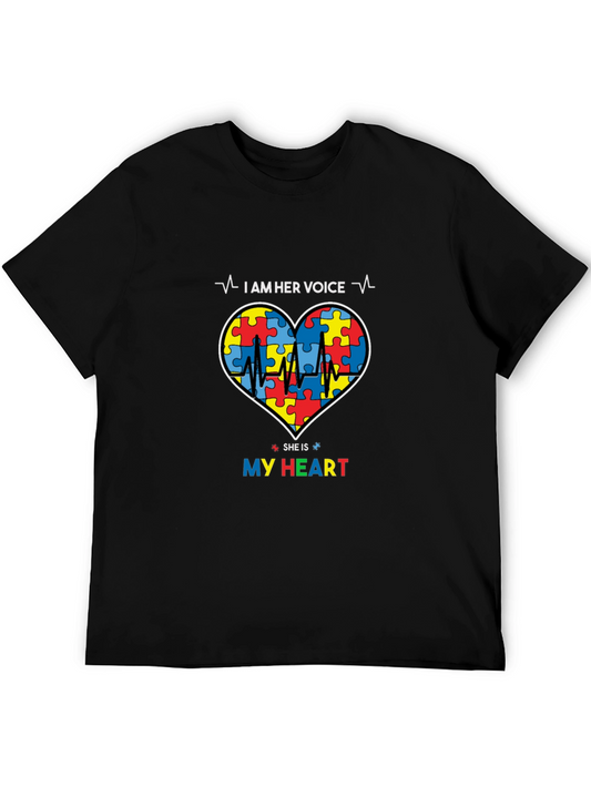 Camiseta Negra I Am Her Voice She Is My Heart