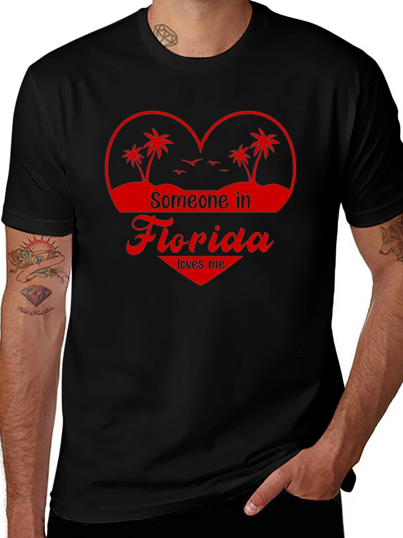 Camiseta Negra Someone in Florida Loves Me